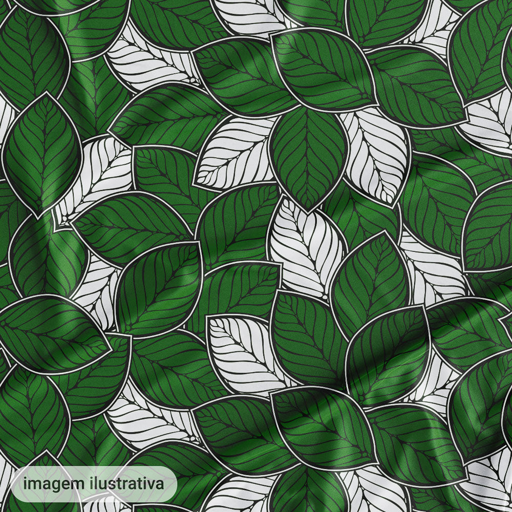 Oxford Orixás Folhas Verde e Branco