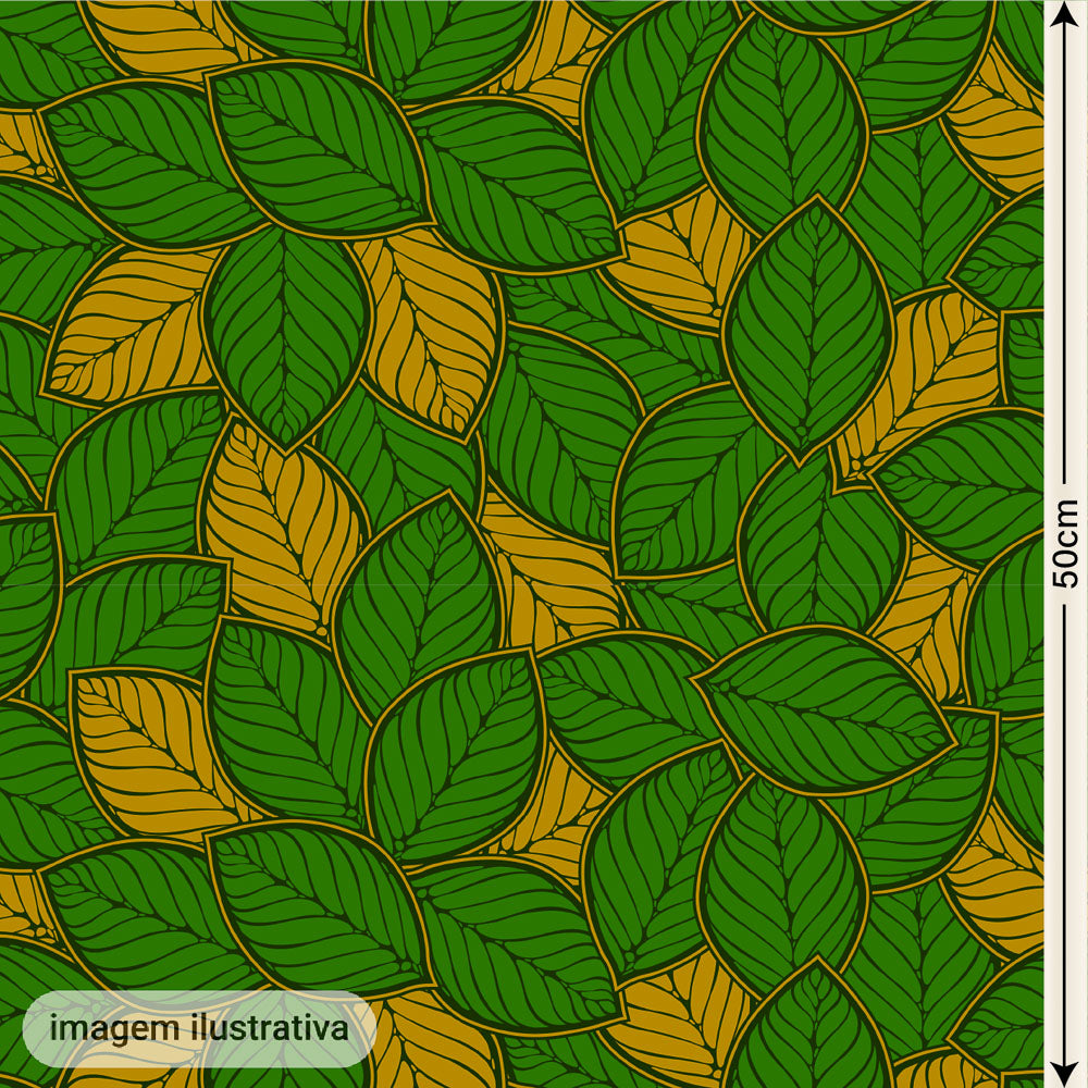 Oxford Digital Folhagem Verde e Amarelo