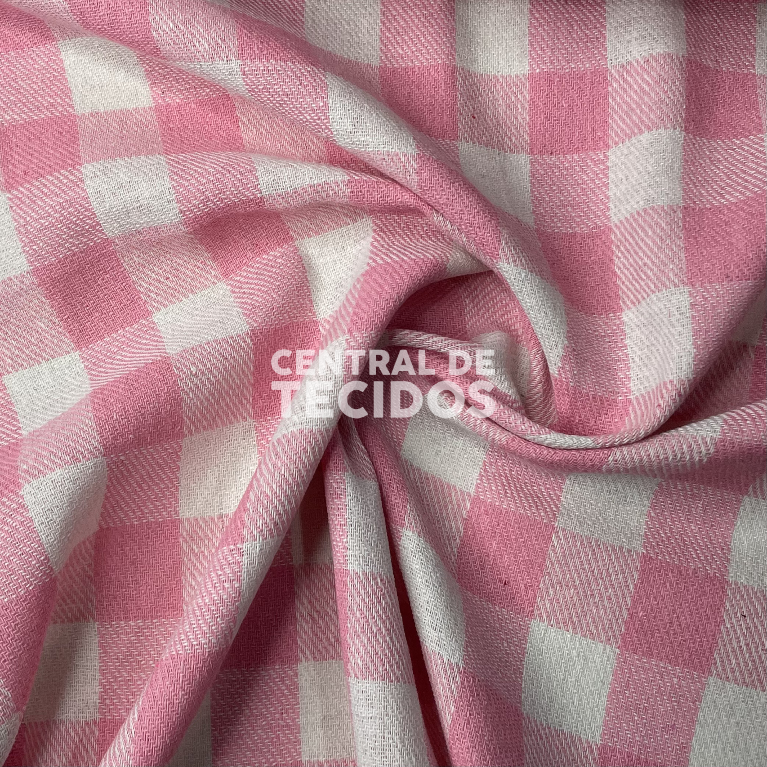 Flanela Felpada Rosa e Branco