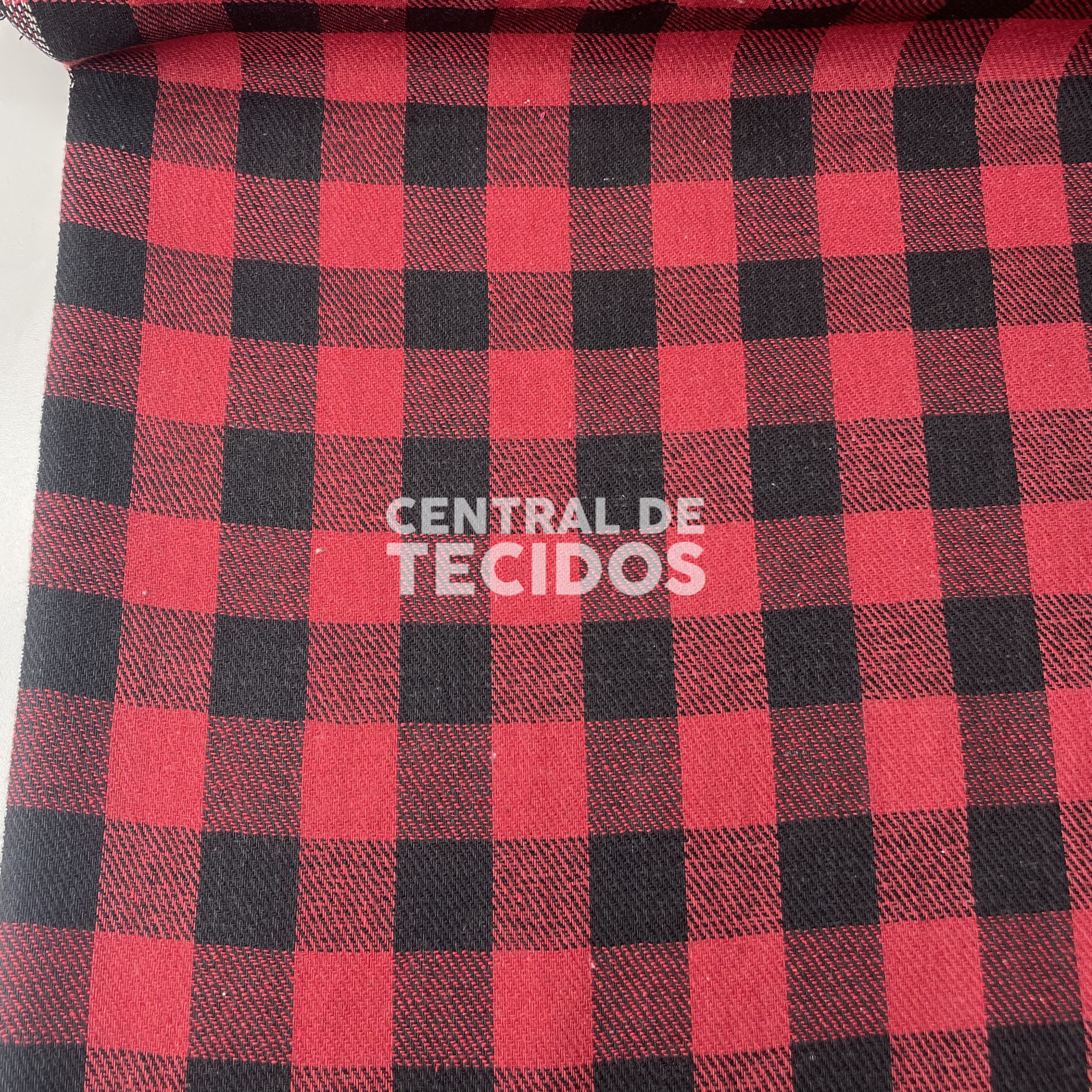 Flanela Felpada Vermelho e Preto M