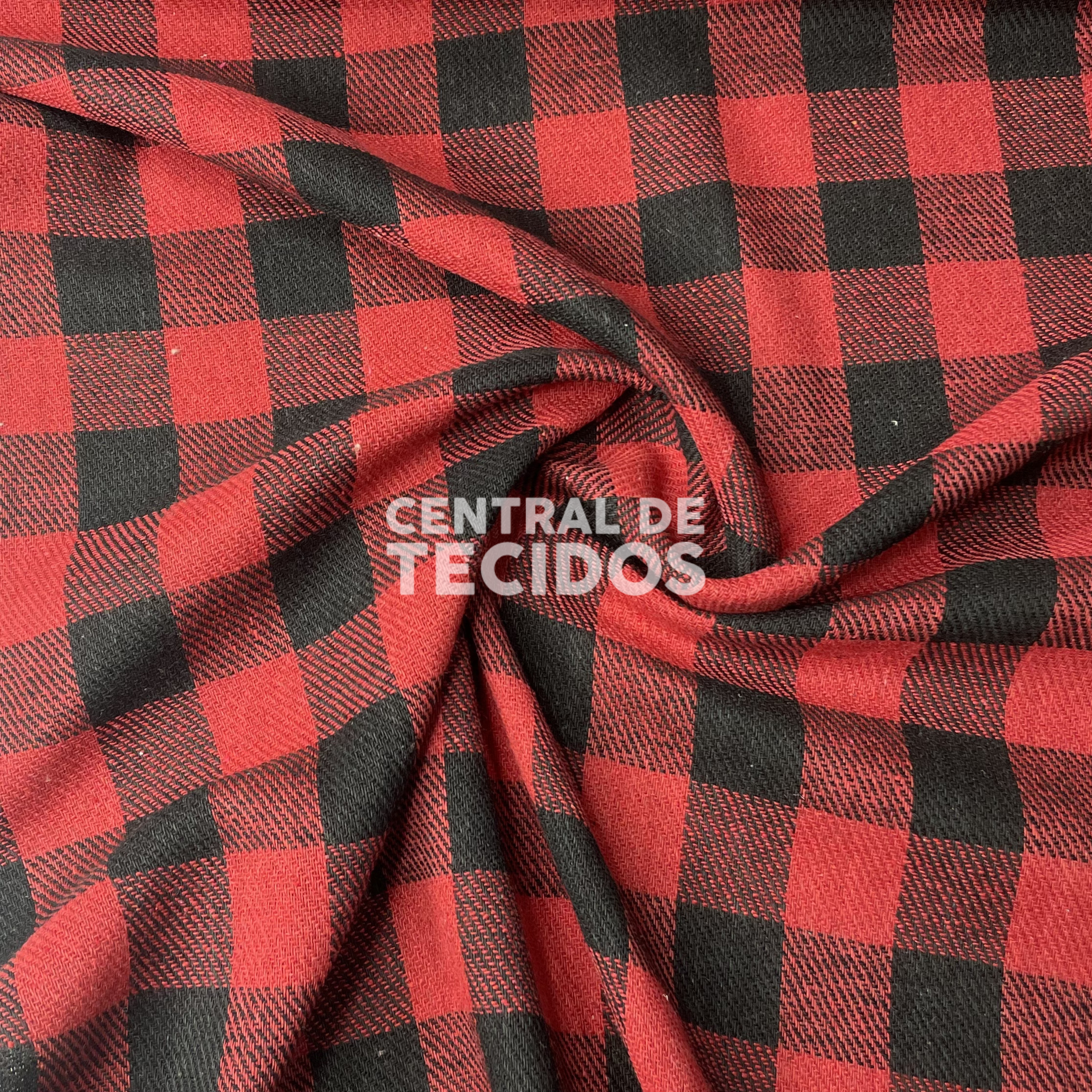 Flanela Felpada Vermelho e Preto M