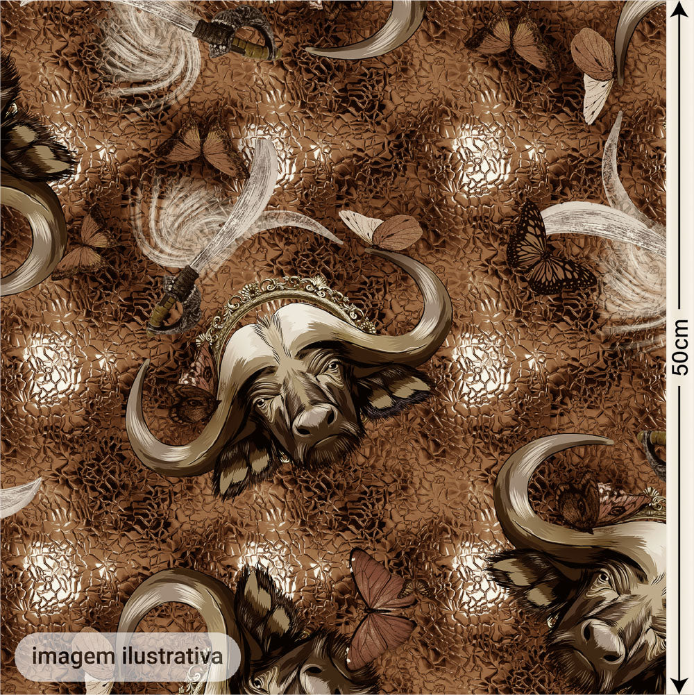 Oxford Digital Borboleta Búfalo e Raios Marrom