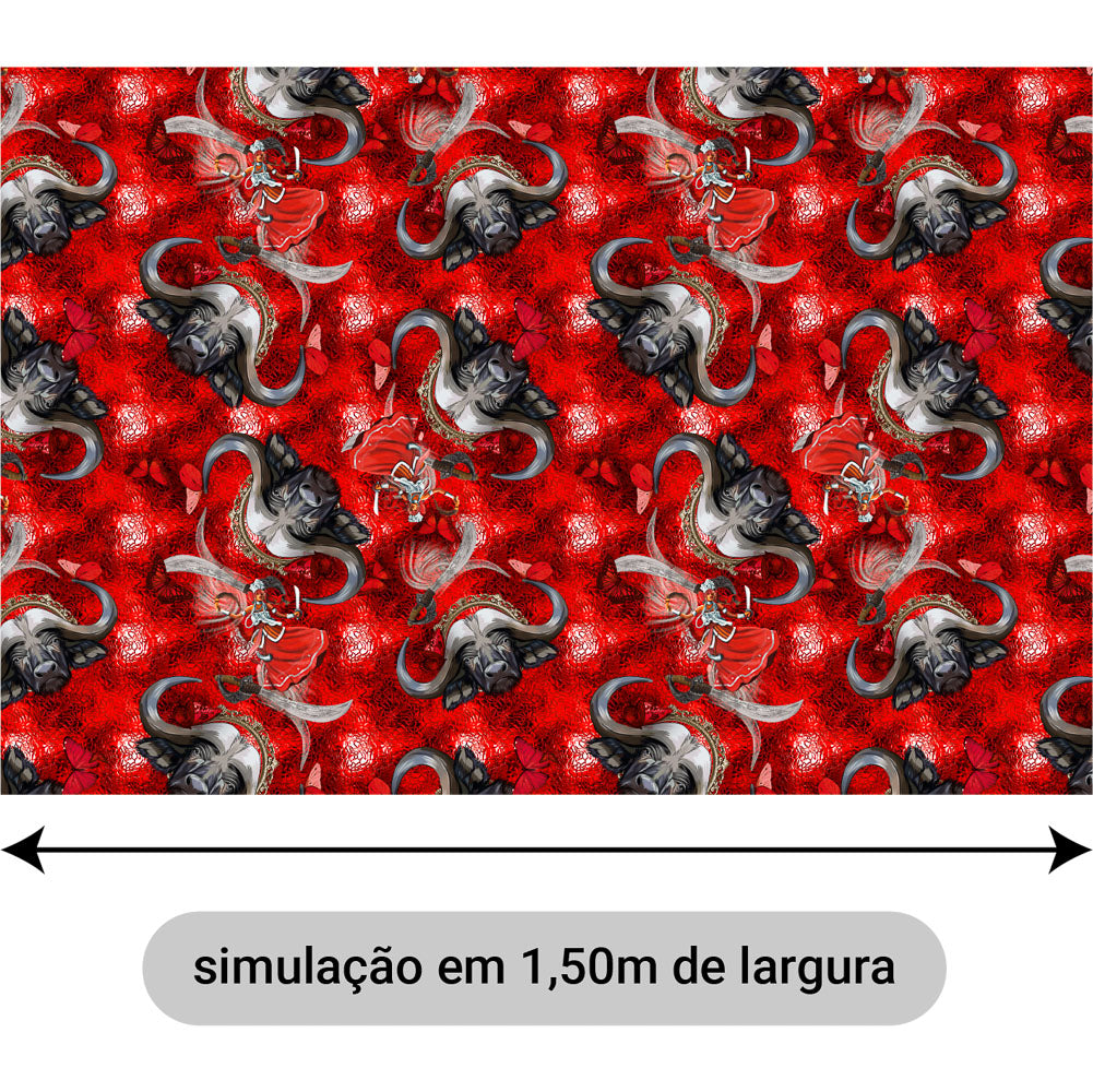 Oxford Digital Búfalos e Borboletas Matamba Vermelho