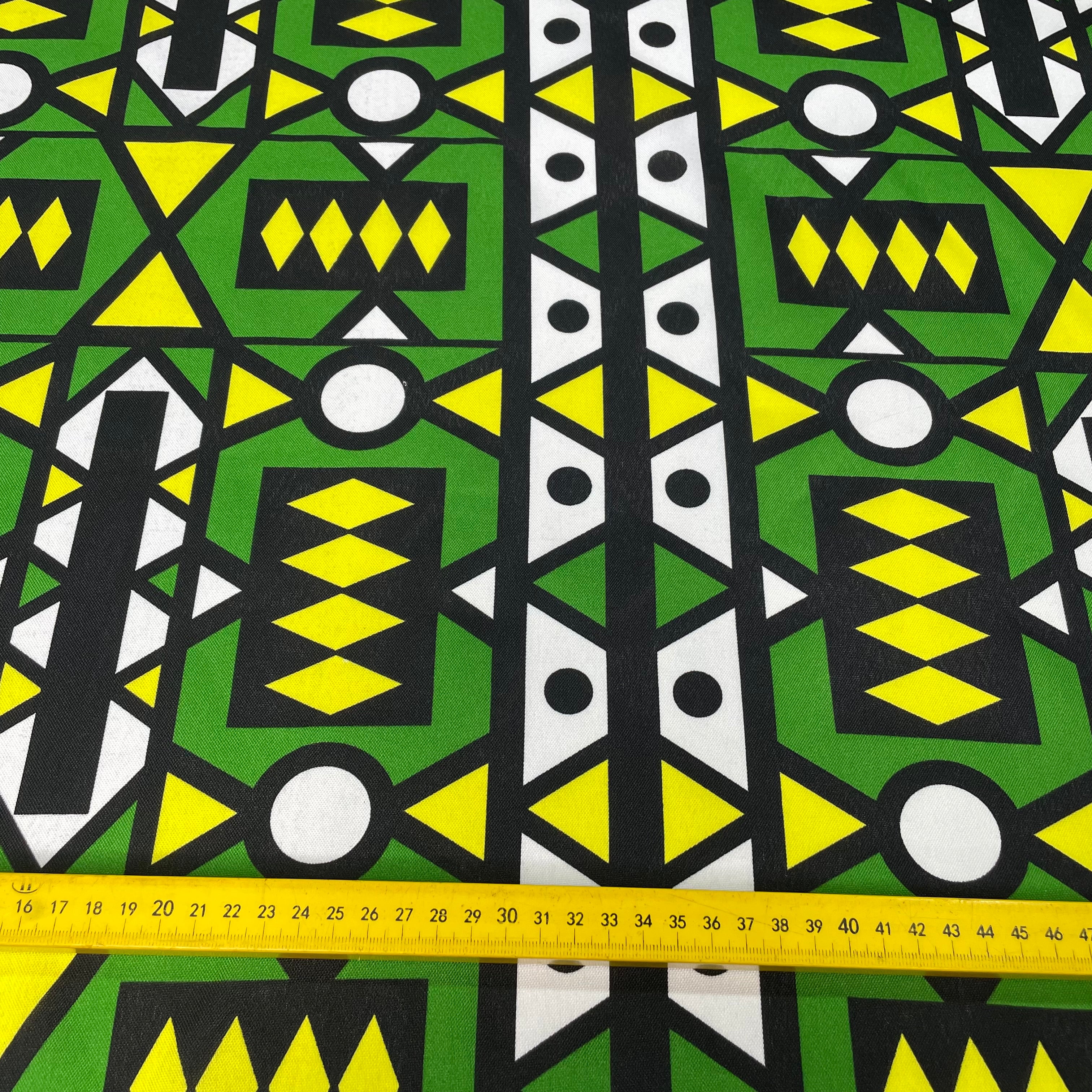 Oxford Étnico Geométrico Africano Amarelo e Verde
