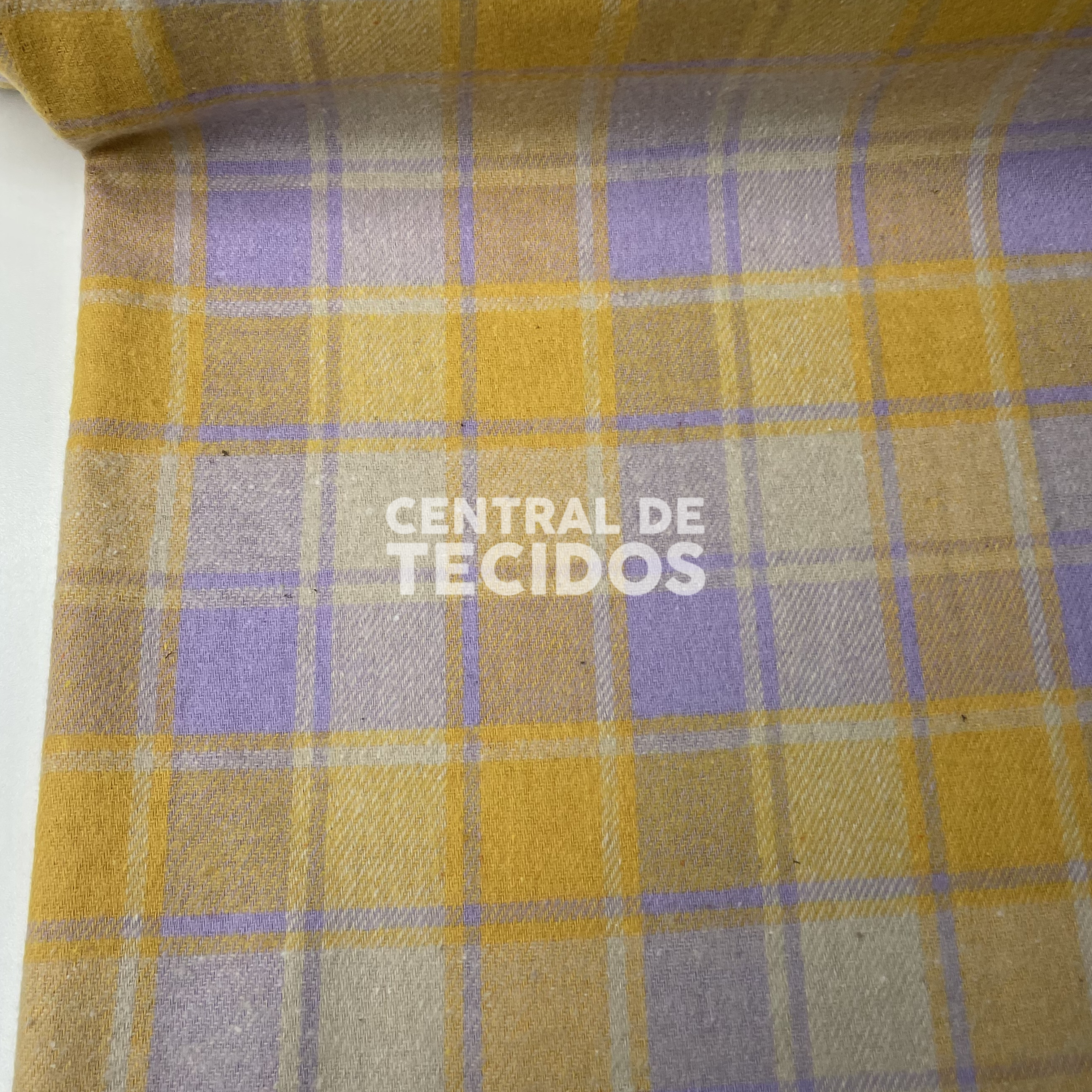 Flanela Felpada Amarelo e Lilás