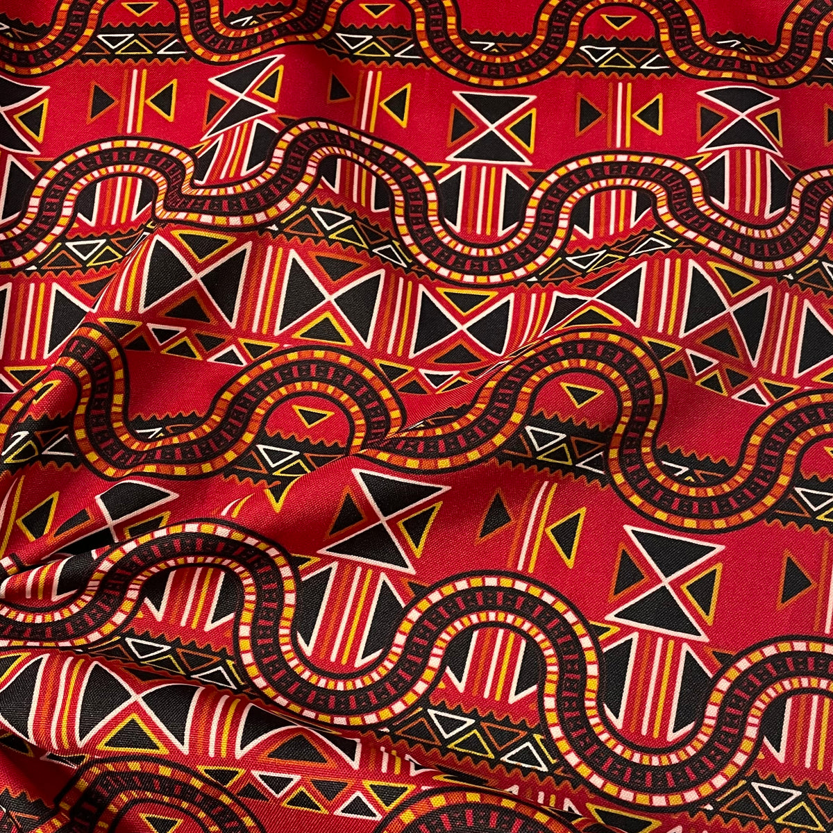 Oxford Afro Grafismos em Movimento Fundo Vermelho