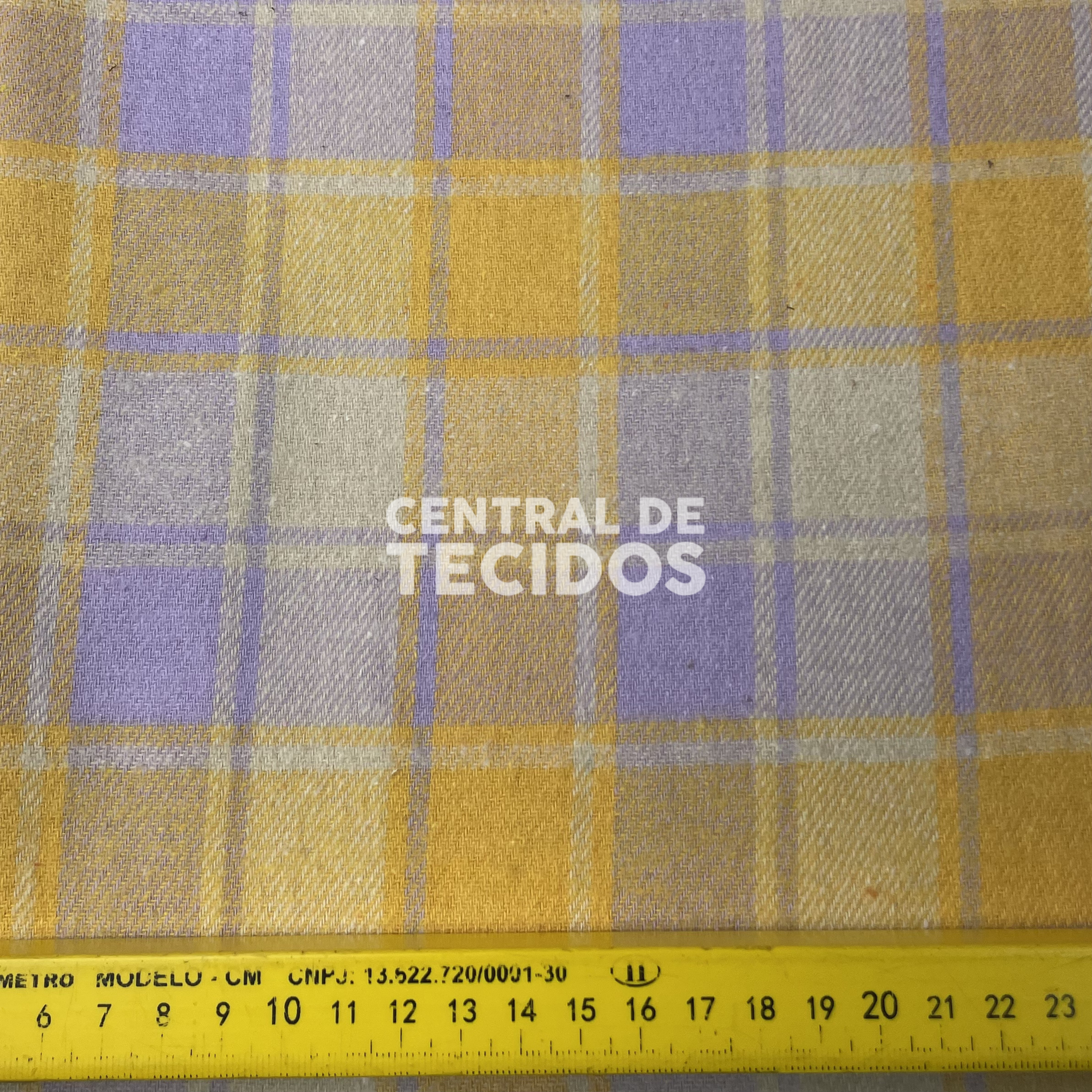 Flanela Felpada Amarelo e Lilás