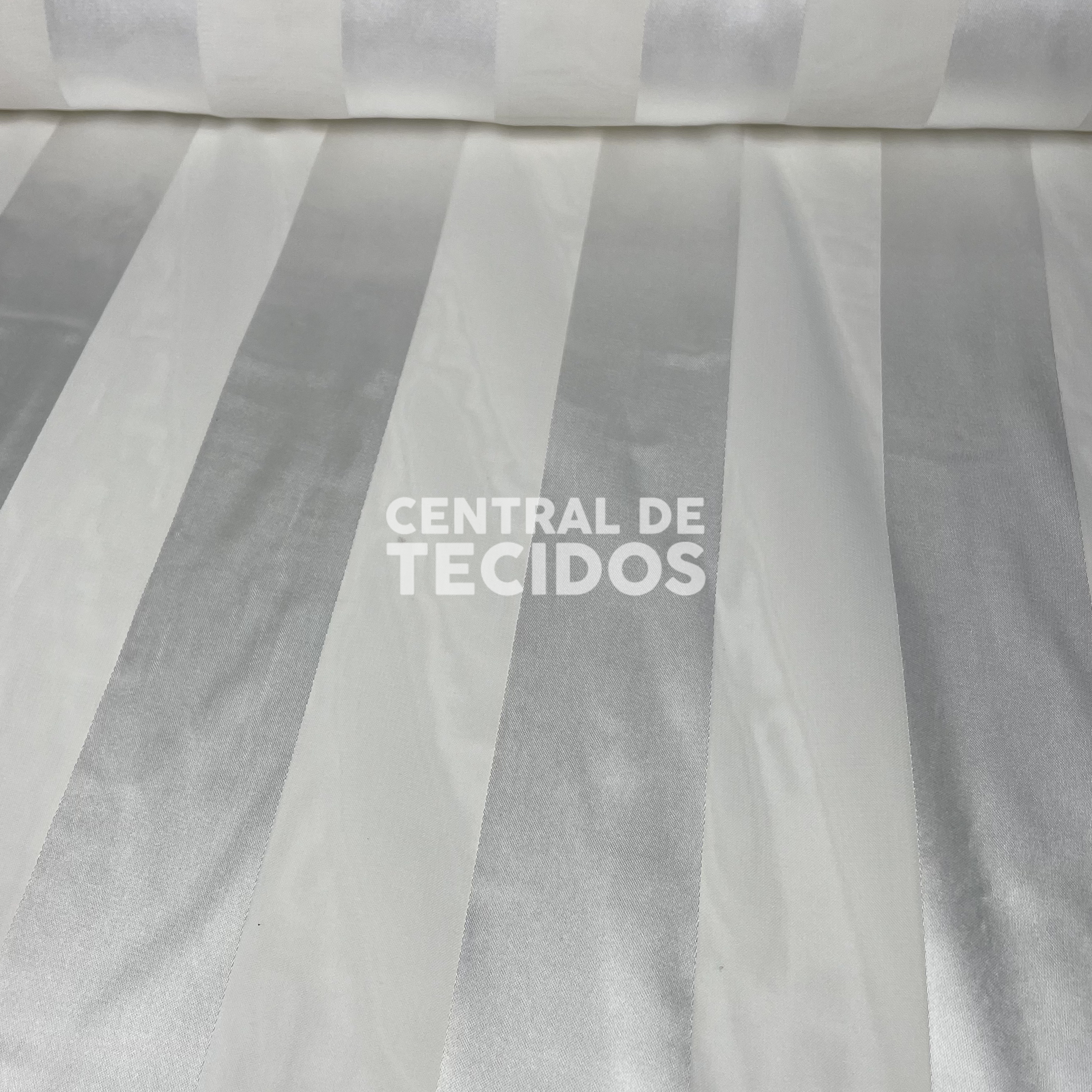 Musseline Listras Acetinadas Branco