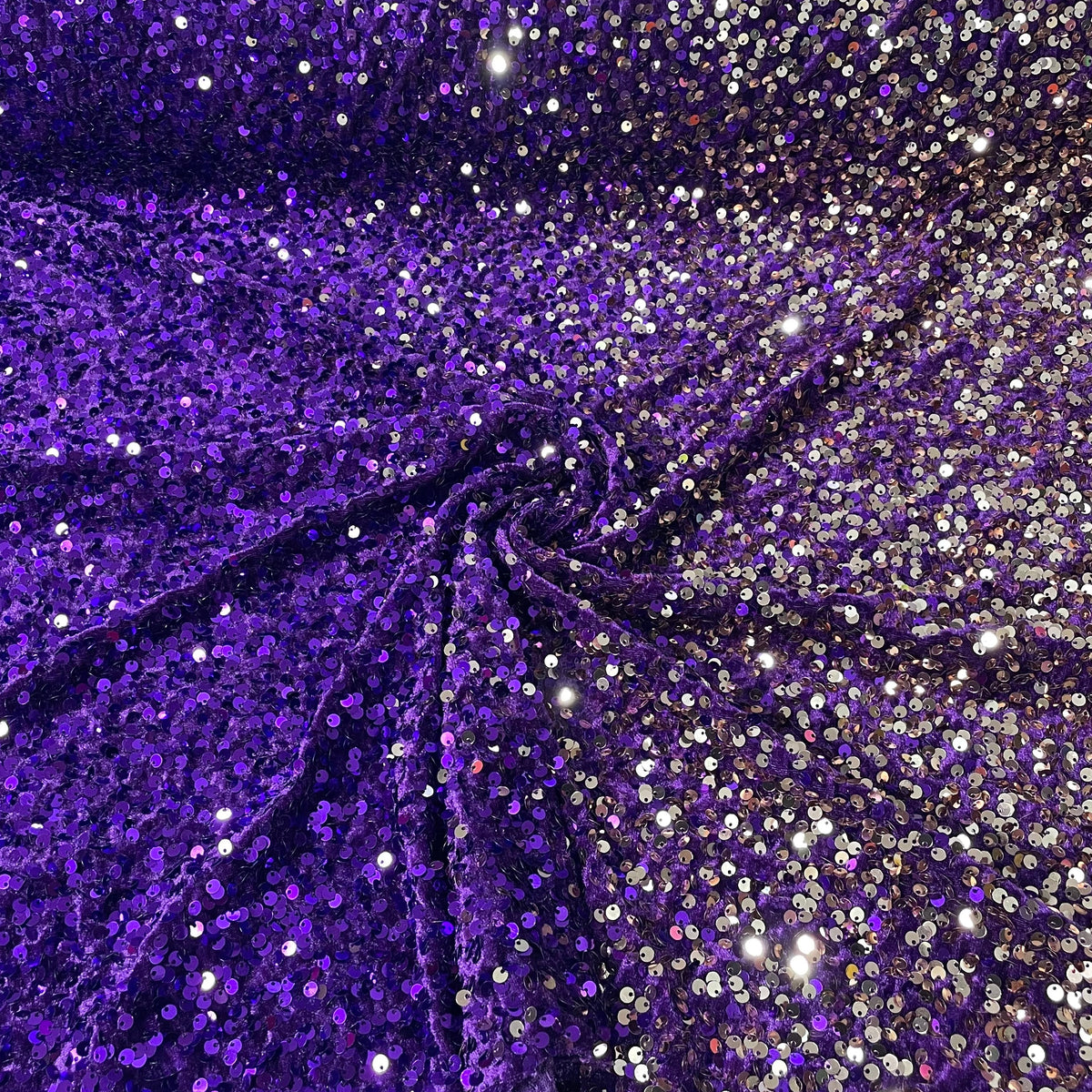 Veludo Paetê Degradê Roxo e Dourado