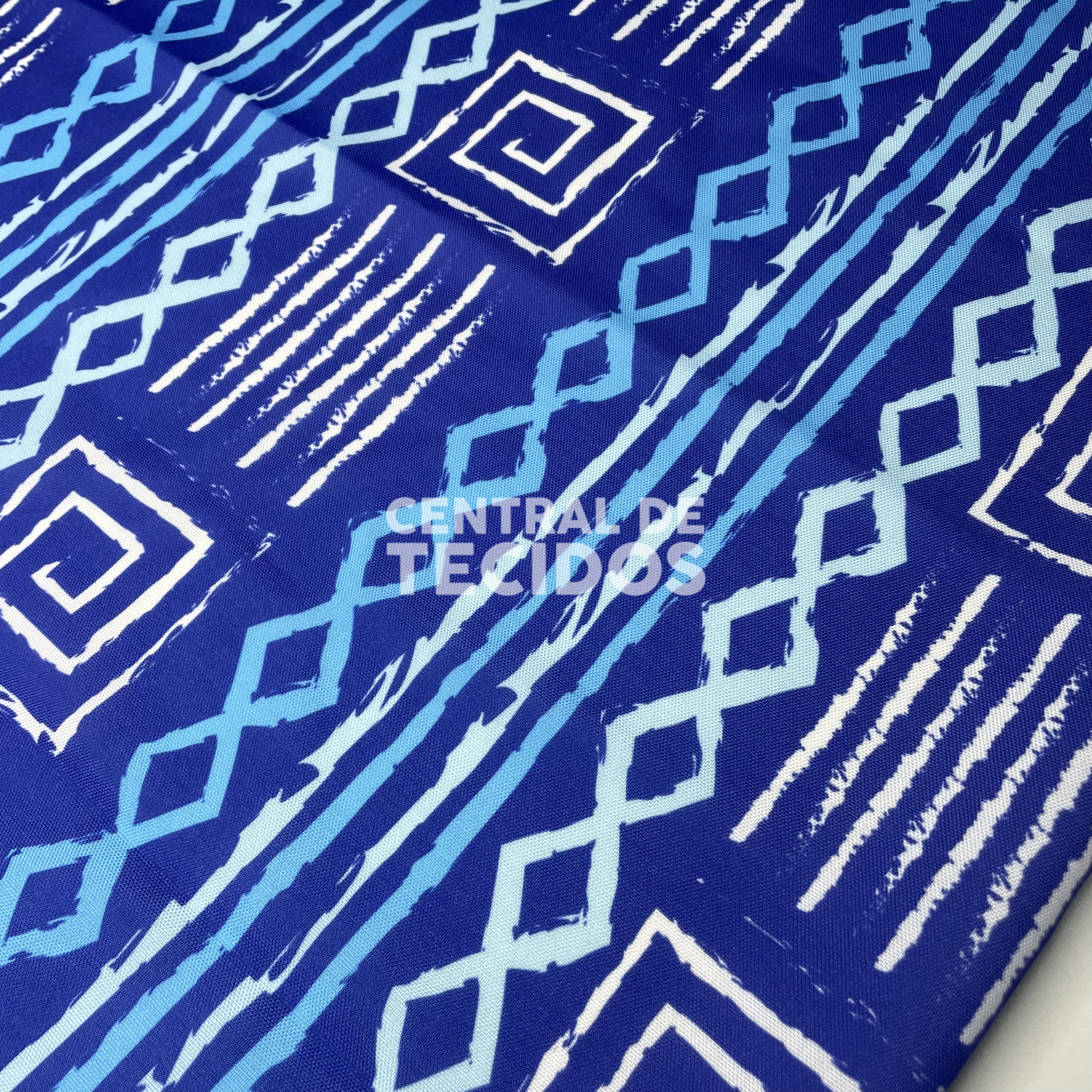 Oxford Digital Étnico Tribal Azul Forte