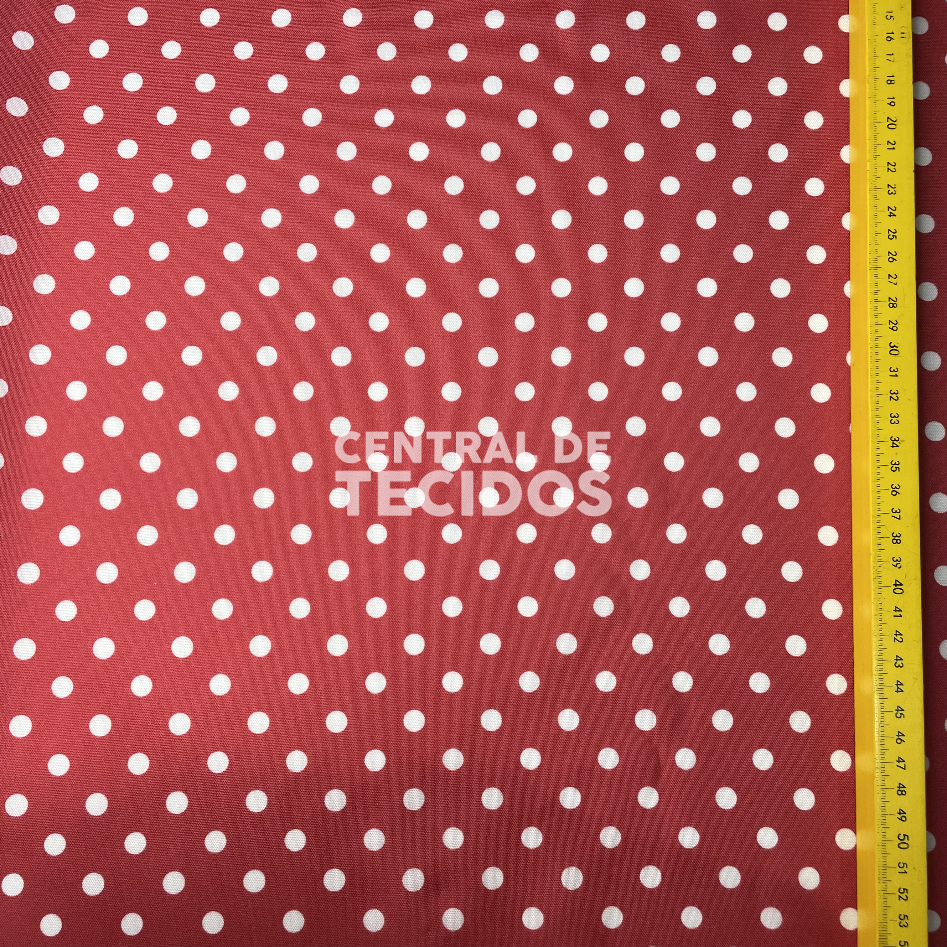 Oxford Digital Poá PP Branco Fundo Vermelho