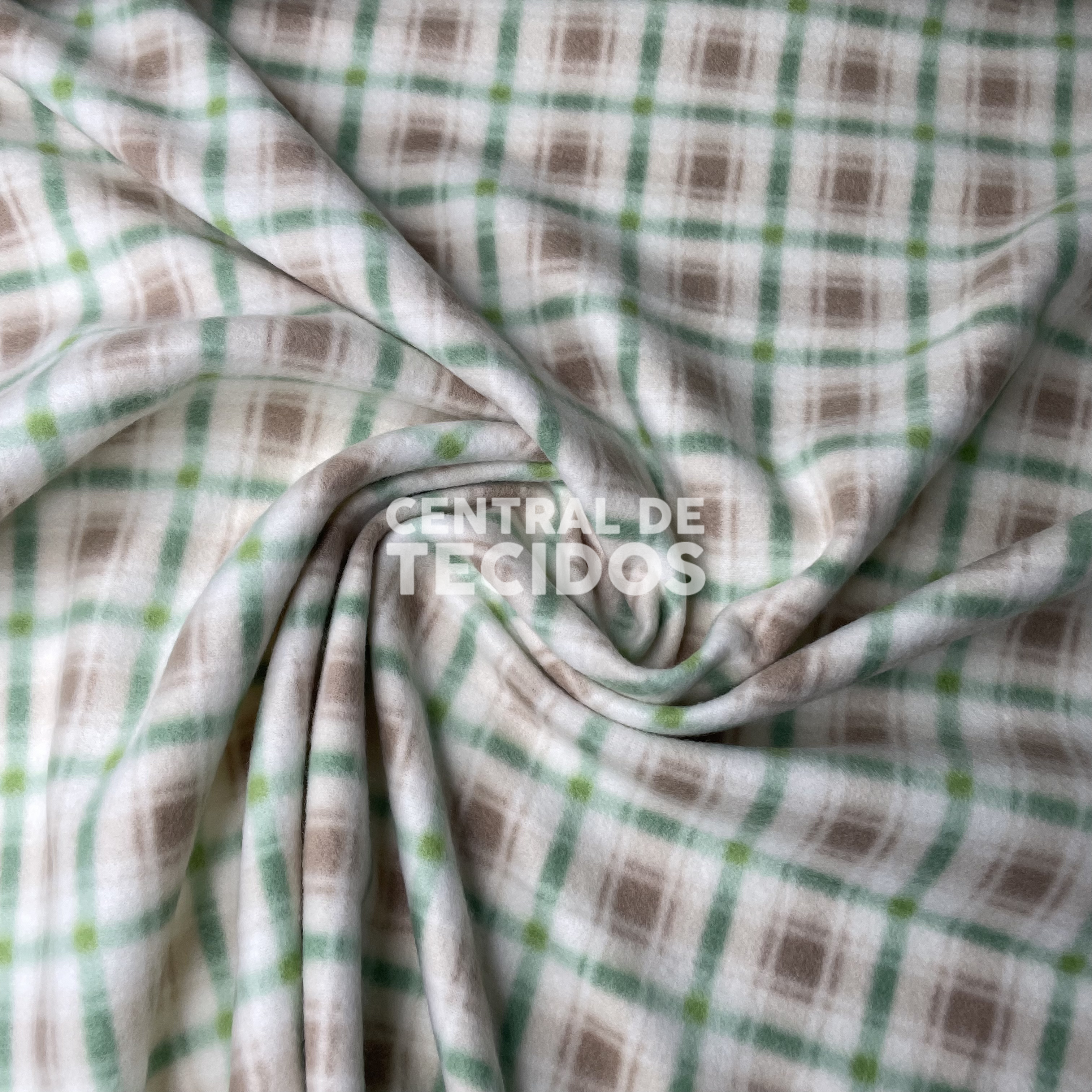 Soft Térmico Xadrez Marrom e Verde
