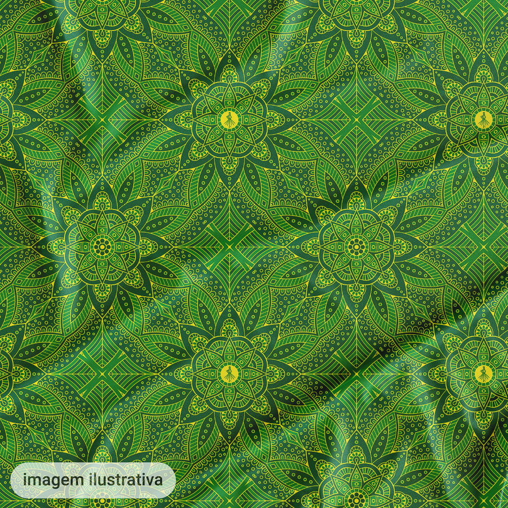 Oxford Digital Mandala Verde e Amarelo
