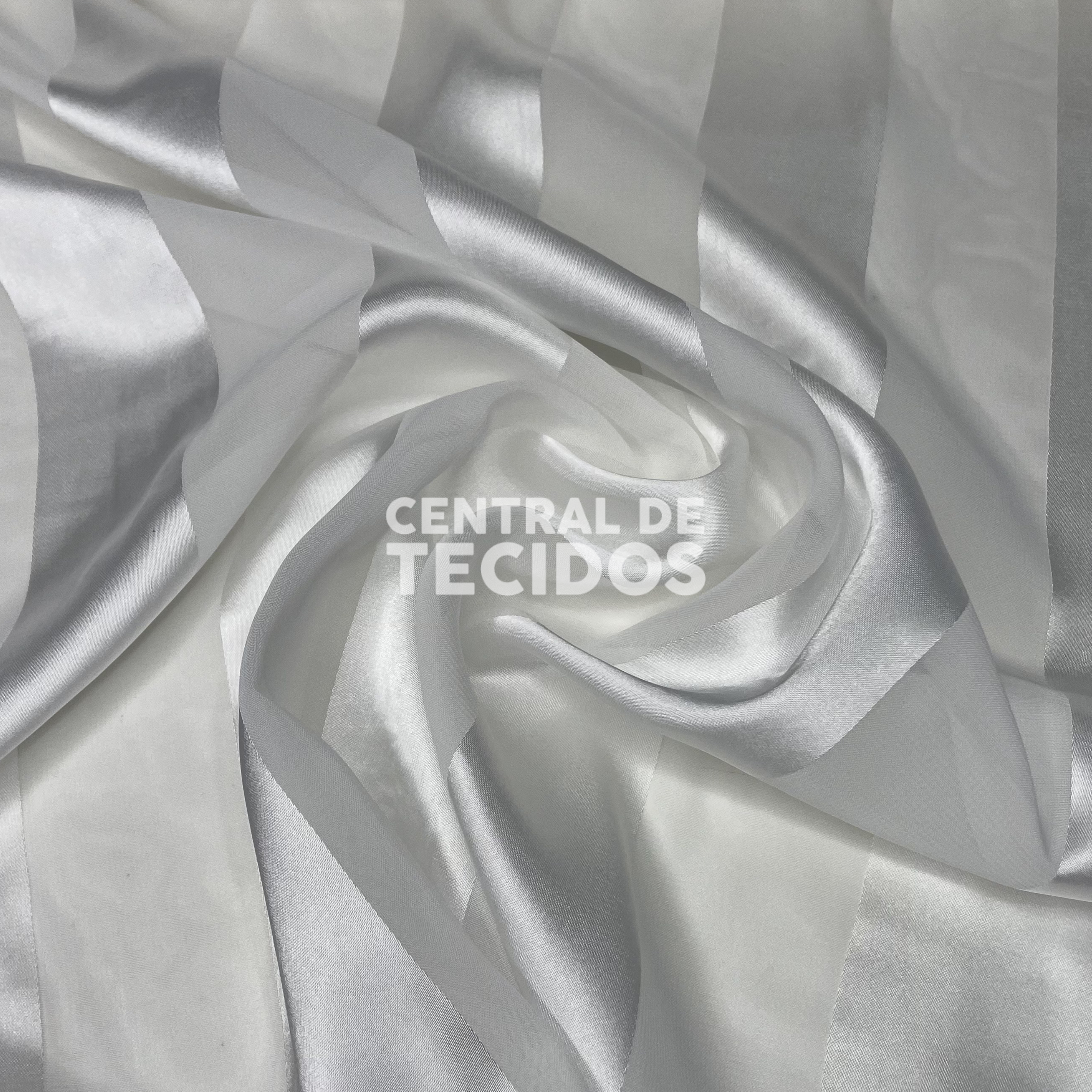 Musseline Listras Acetinadas Branco