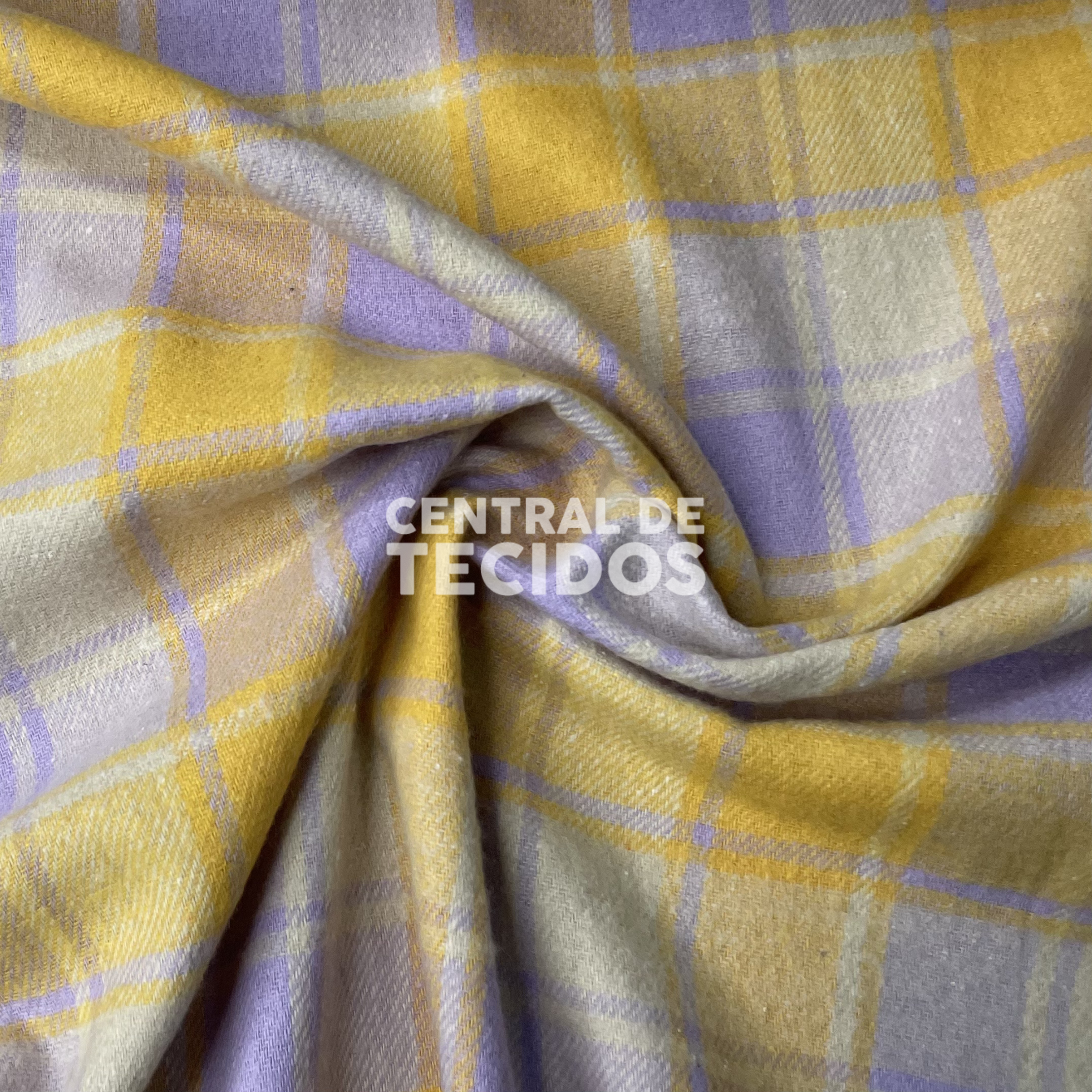 Flanela Felpada Amarelo e Lilás
