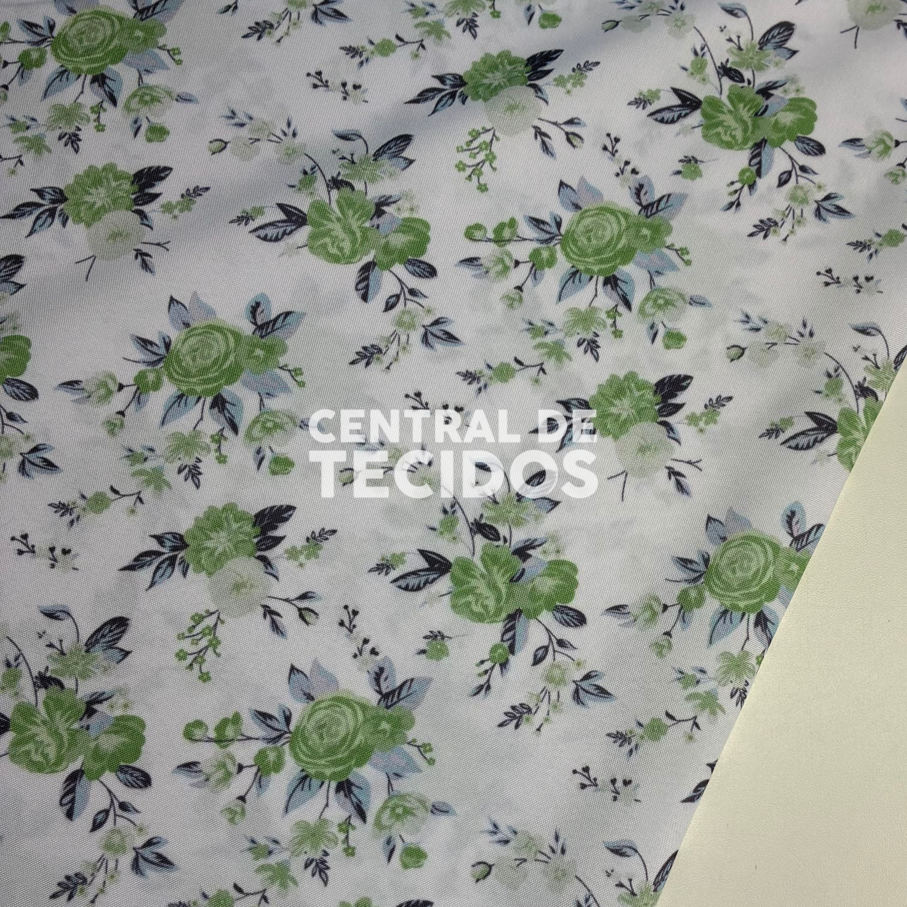 Oxfordine Digital Floral Verde e Azul