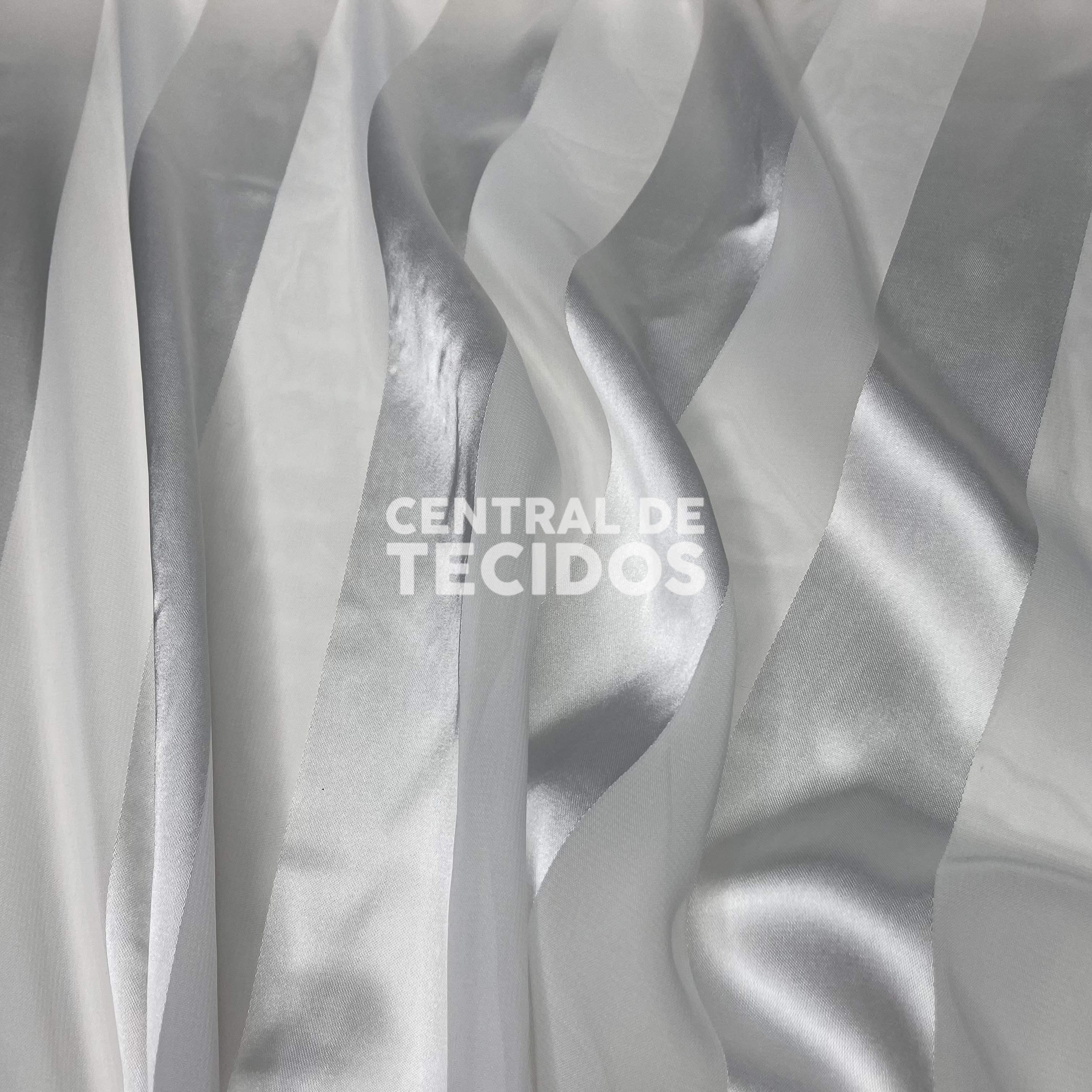 Musseline Listras Acetinadas Branco