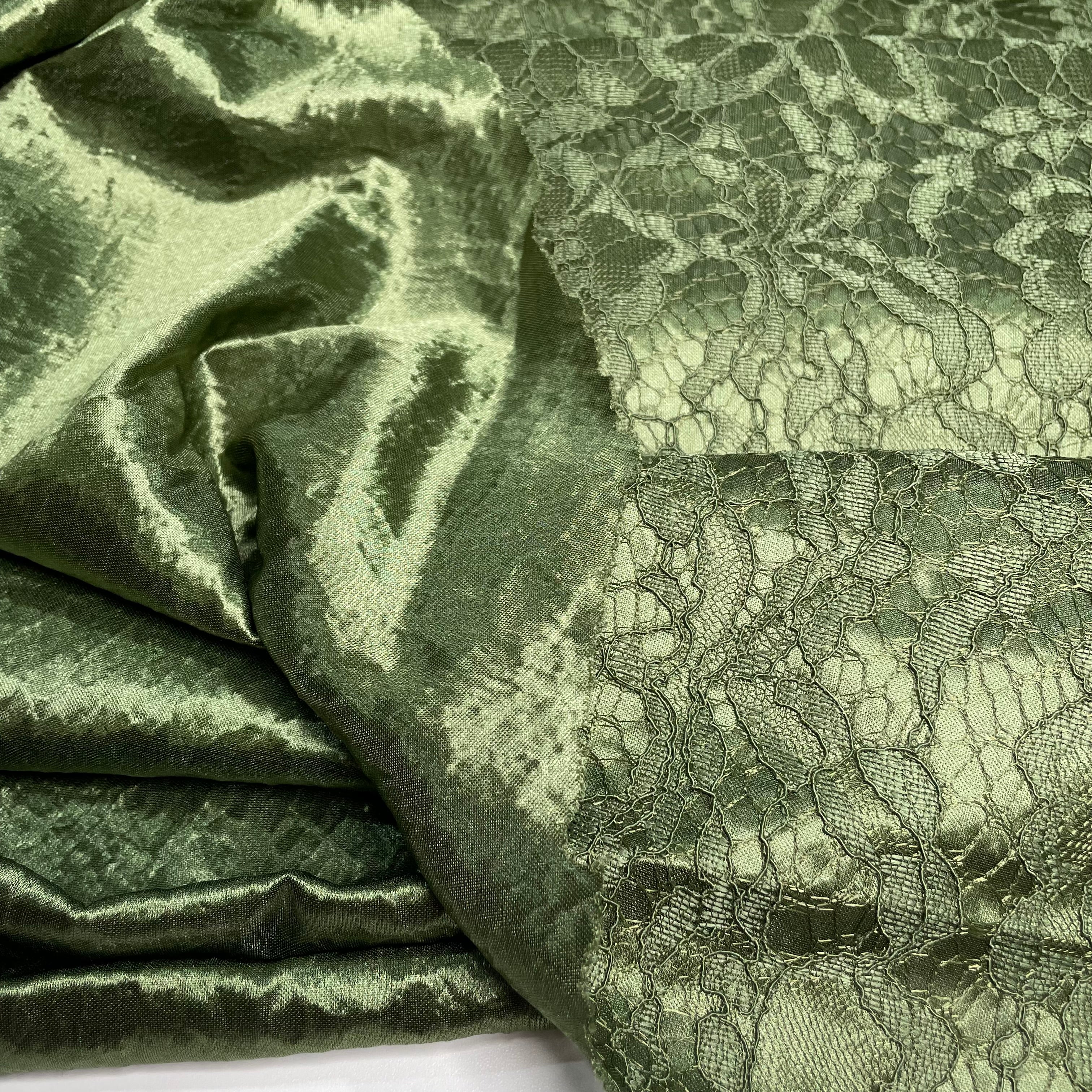 Renda Hope Lace Dublada com Cetim Verde Musgo