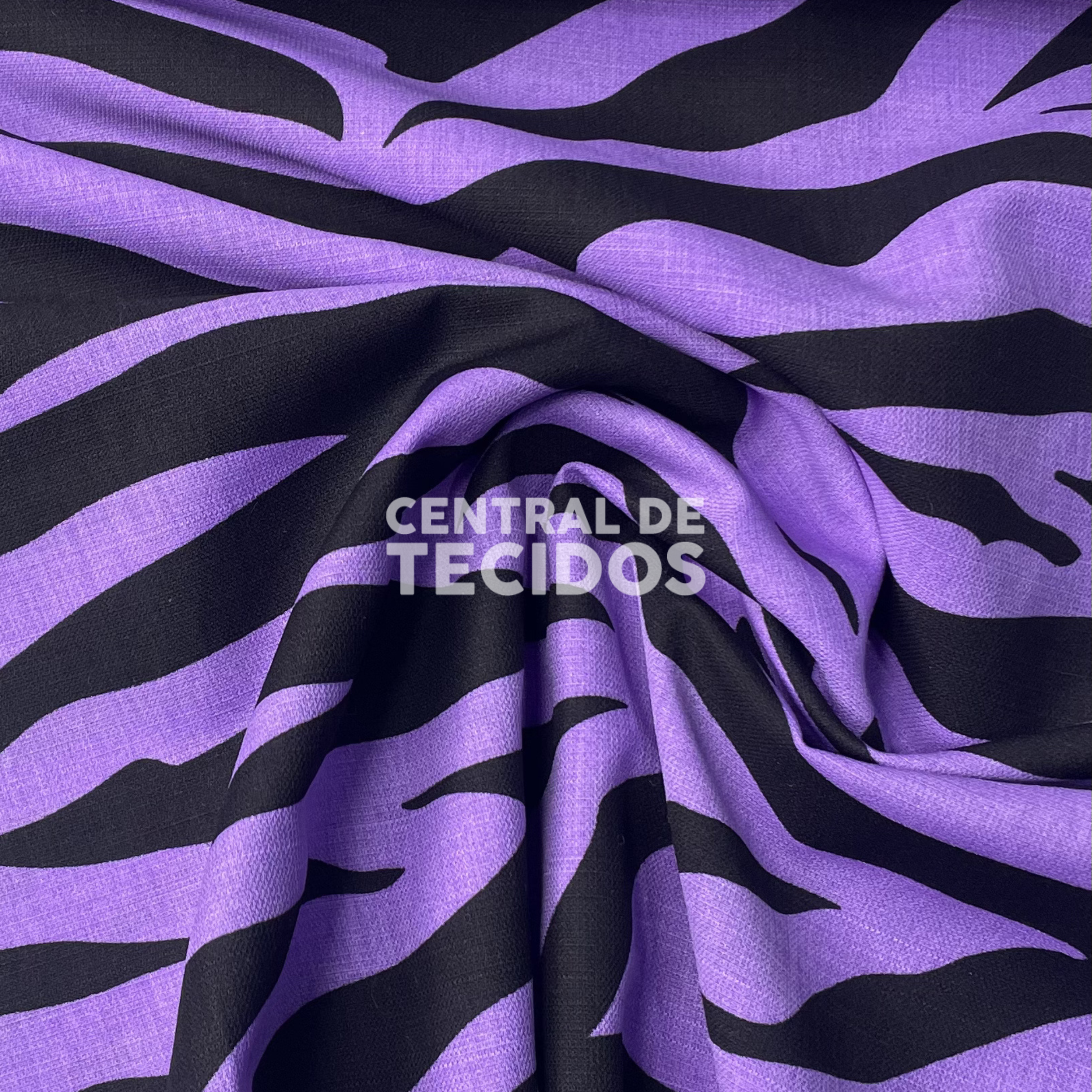 Tecido Santino Zebra Roxo