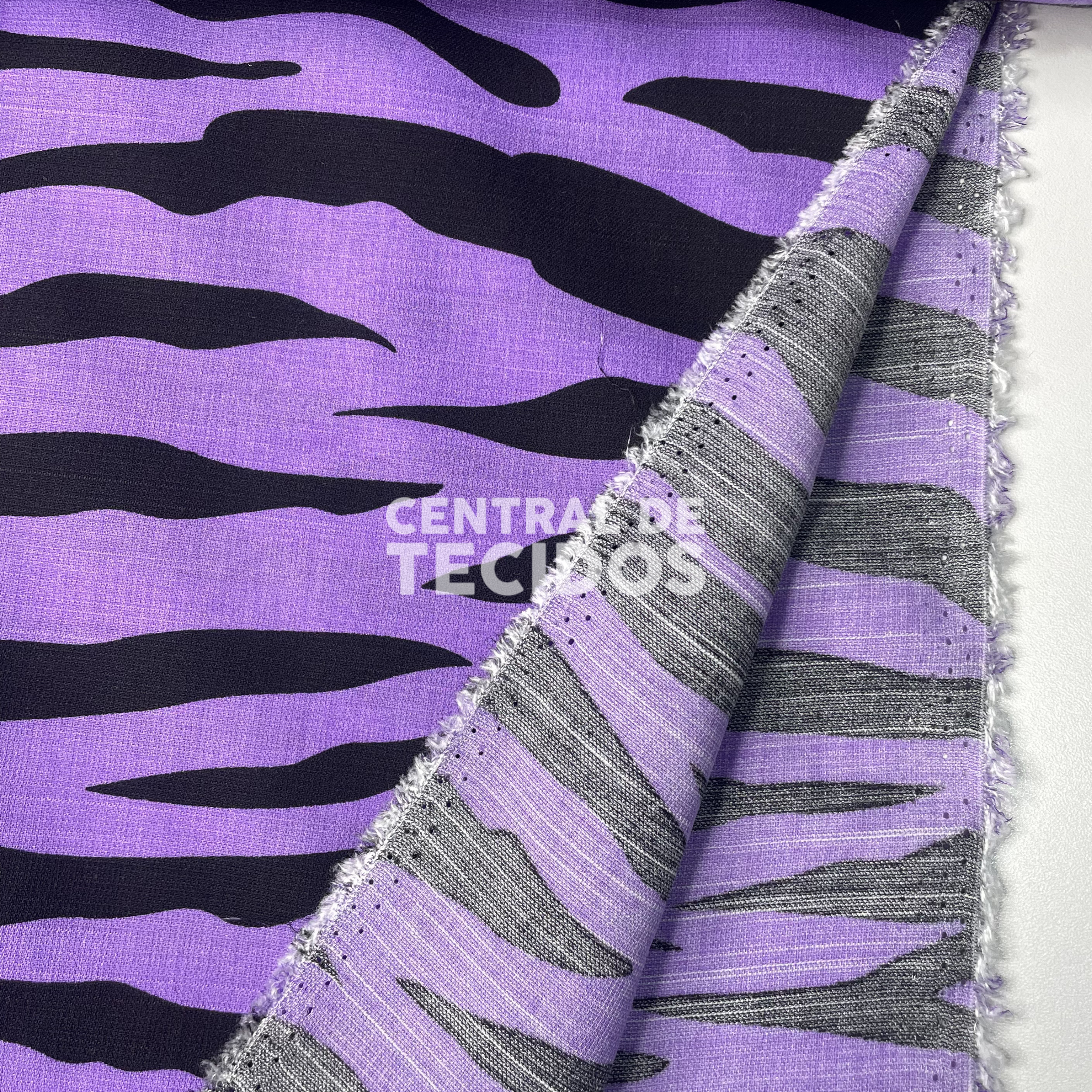 Tecido Santino Zebra Roxo