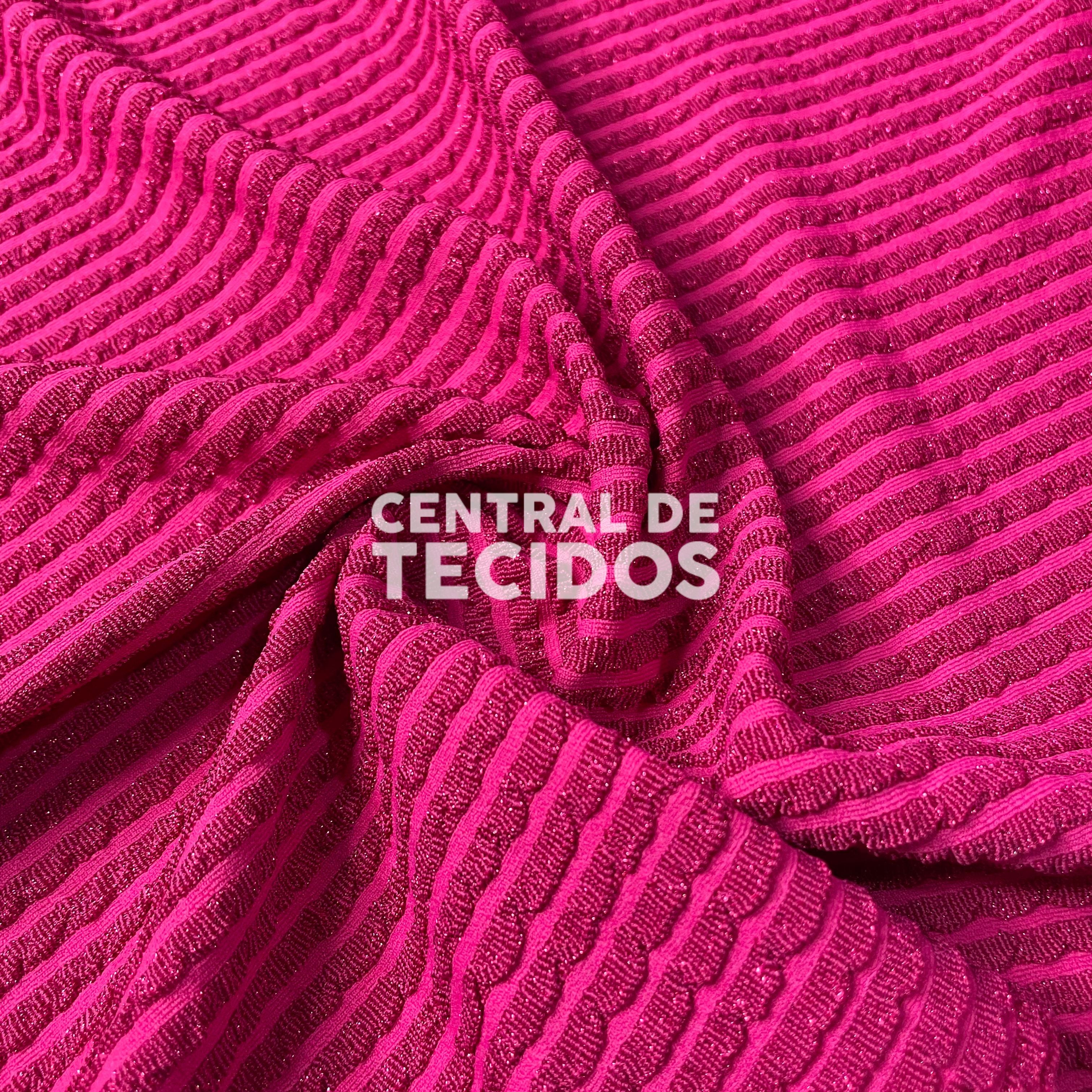 Lurex Stripe Shine Rosa Chiclete