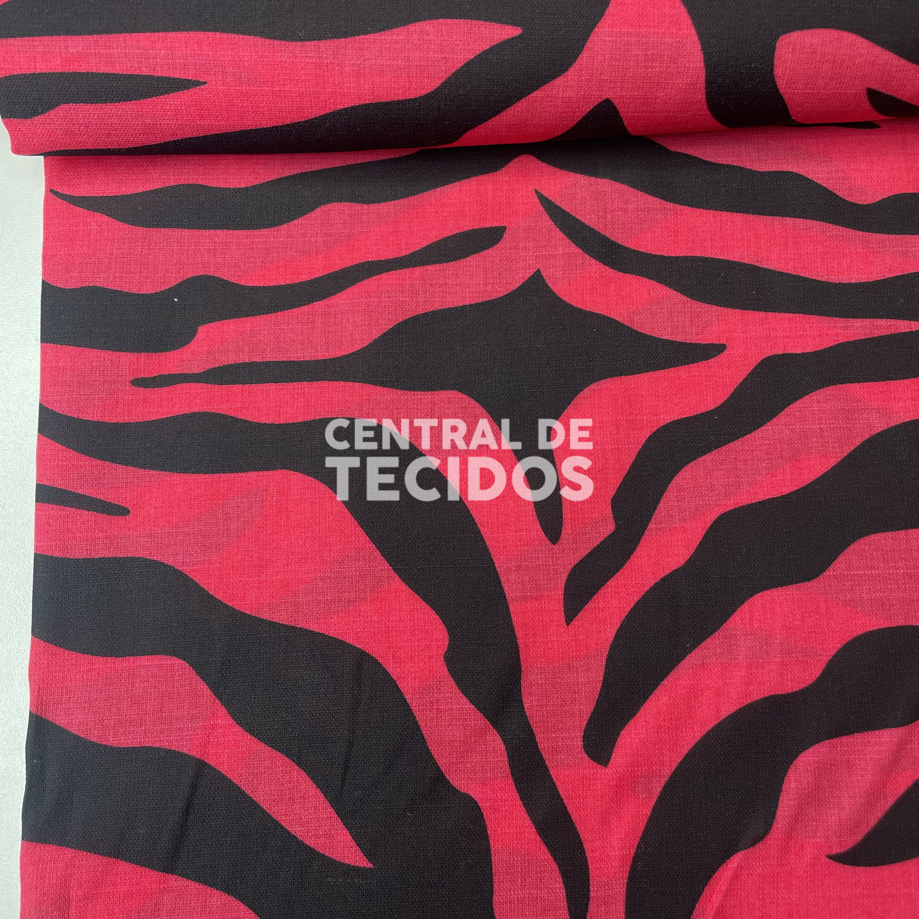 Tecido Santino Zebra Rosa
