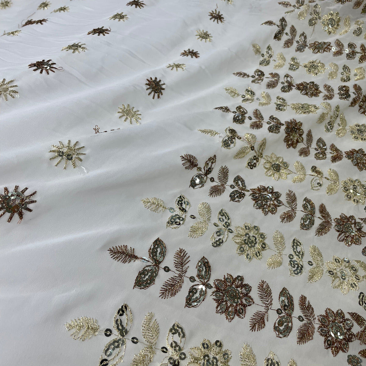 Chiffon Bordado Indiano Branco 2