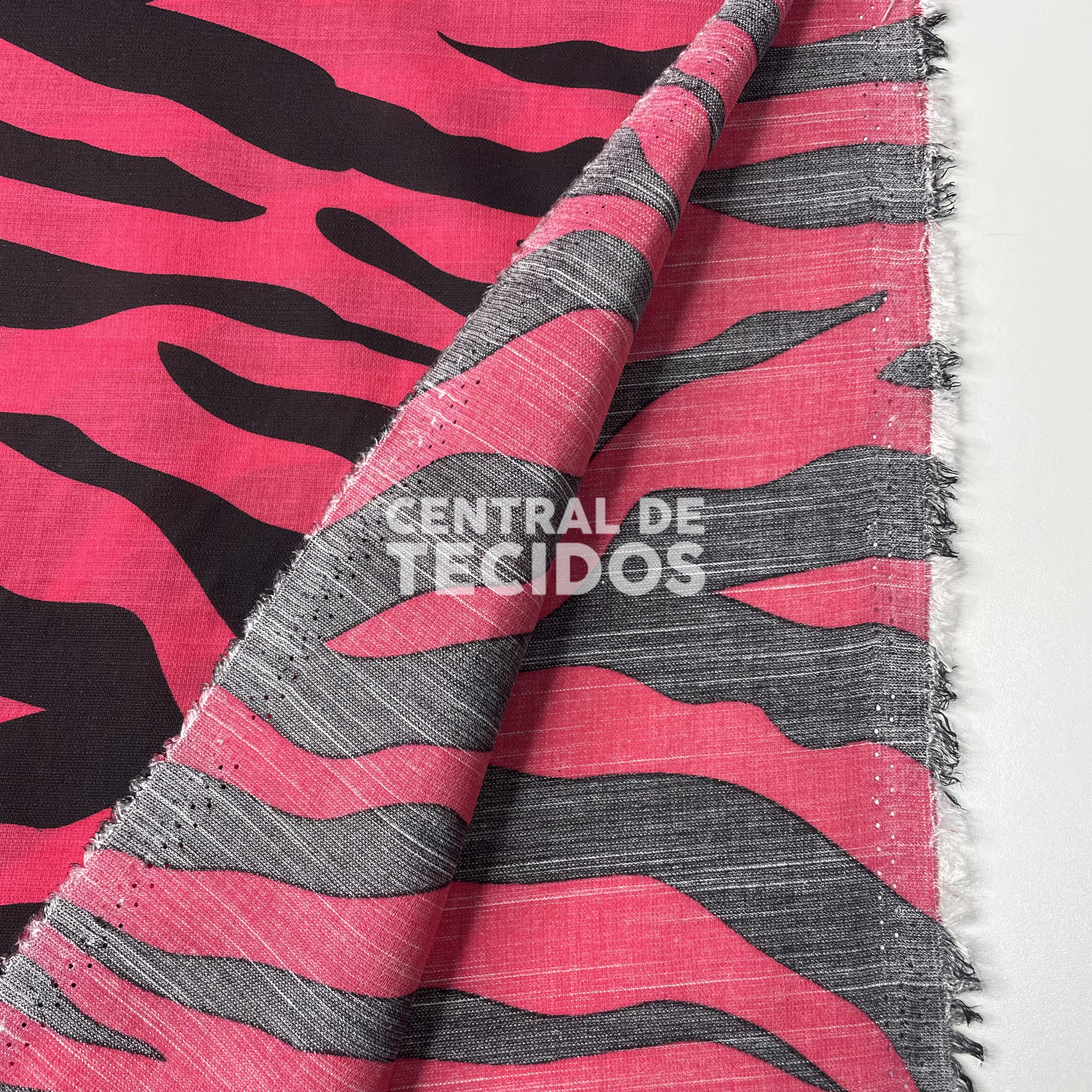 Tecido Santino Zebra Rosa