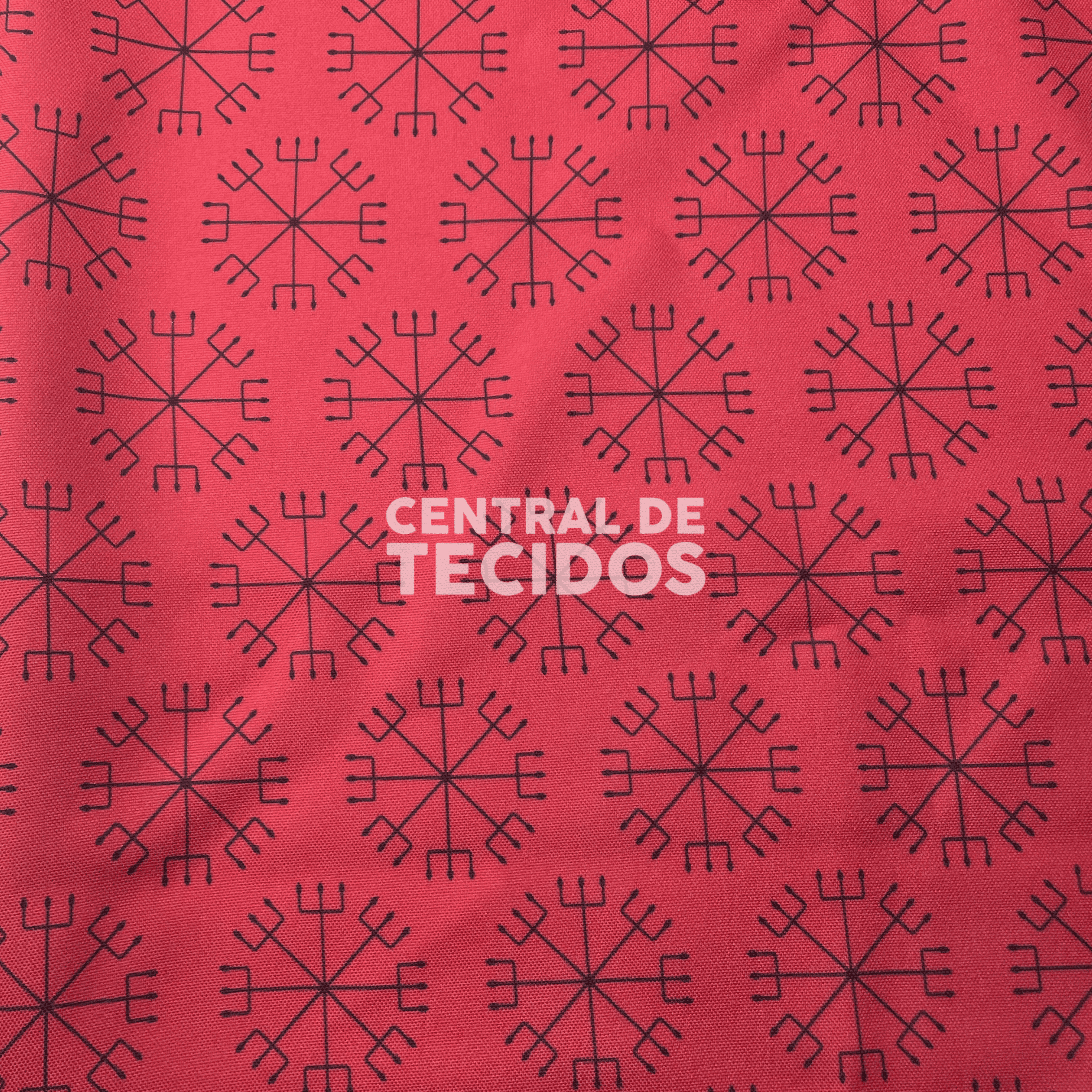 Oxford Digital Tridentes Pequeno Fundo Vermelho