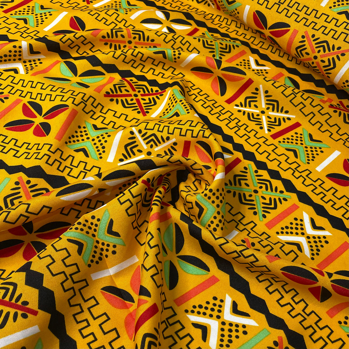 Oxford Afro Geométrico Fundo Amarelo