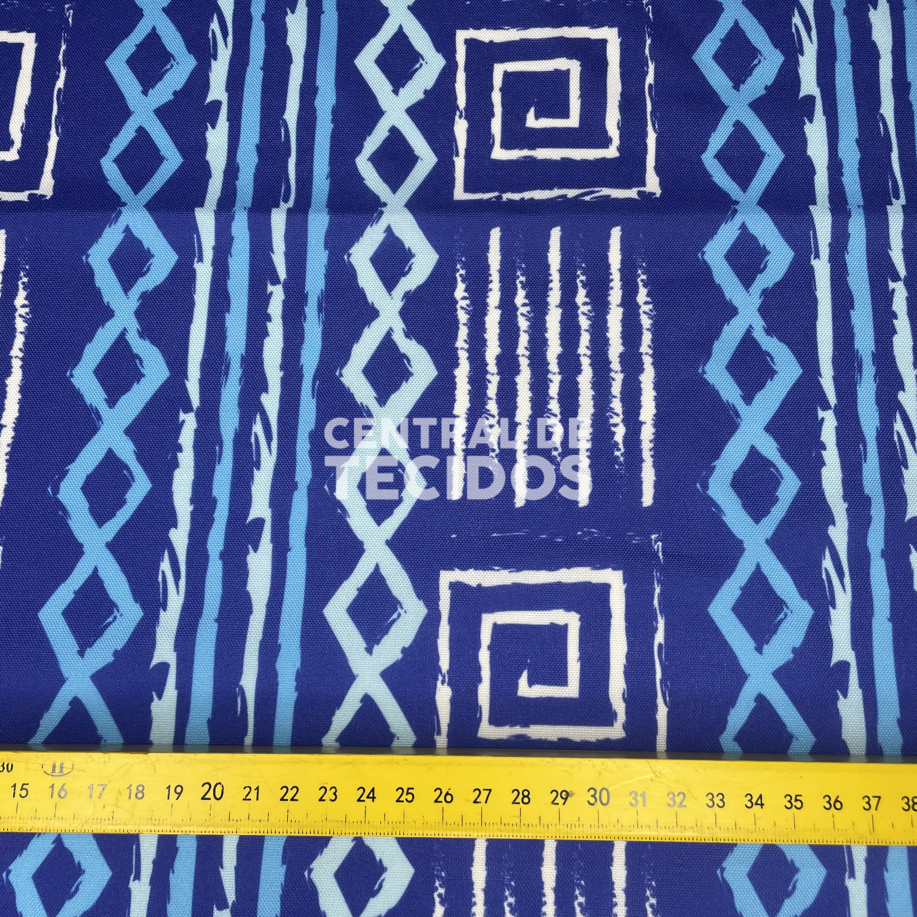 Oxford Digital Étnico Tribal Azul Forte