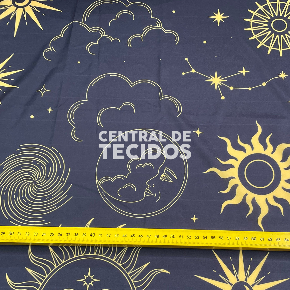 Toque de Seda Místico Preto e Dourado Grande