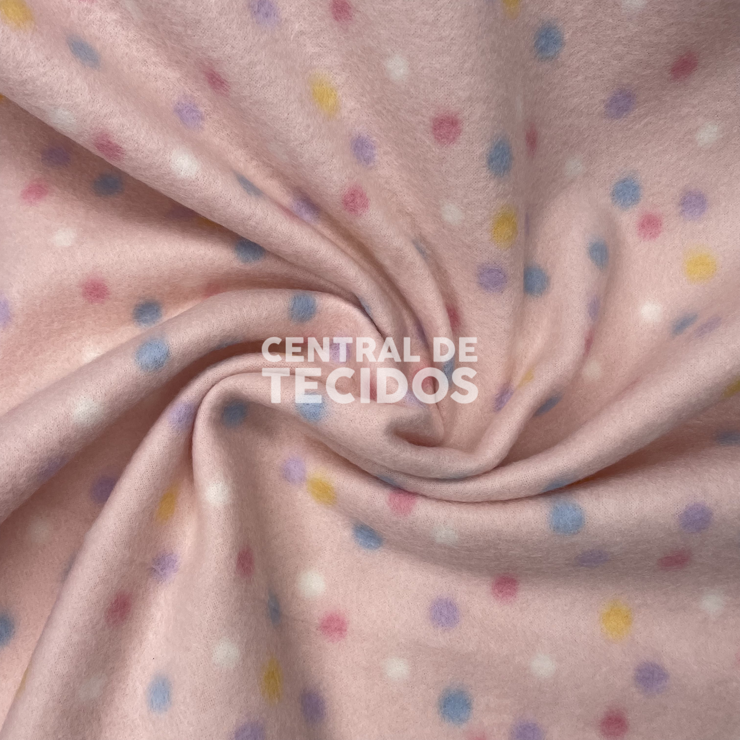Soft Térmico Bolinhas Fundo Rosa Bebê