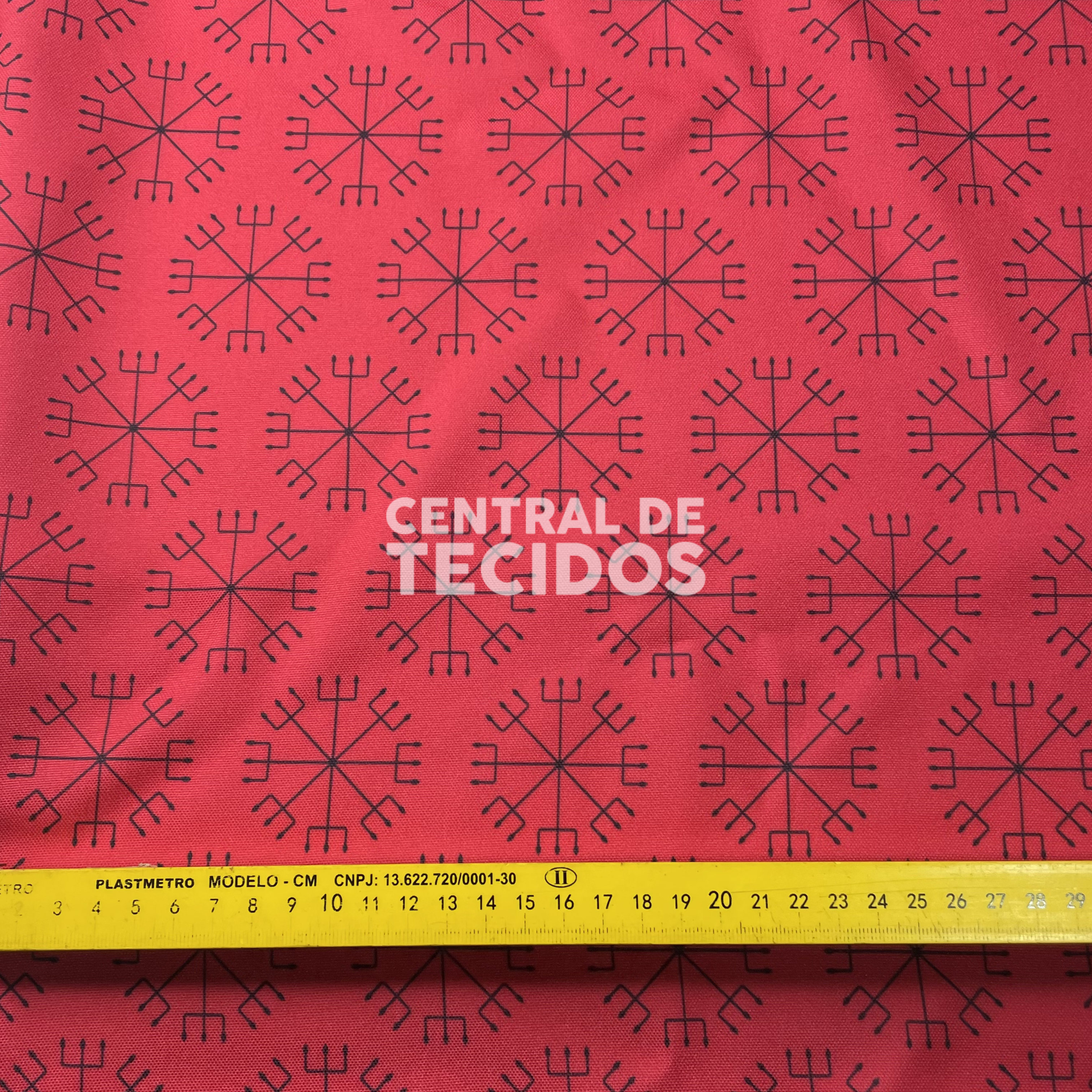 Oxford Digital Tridentes Pequeno Fundo Vermelho
