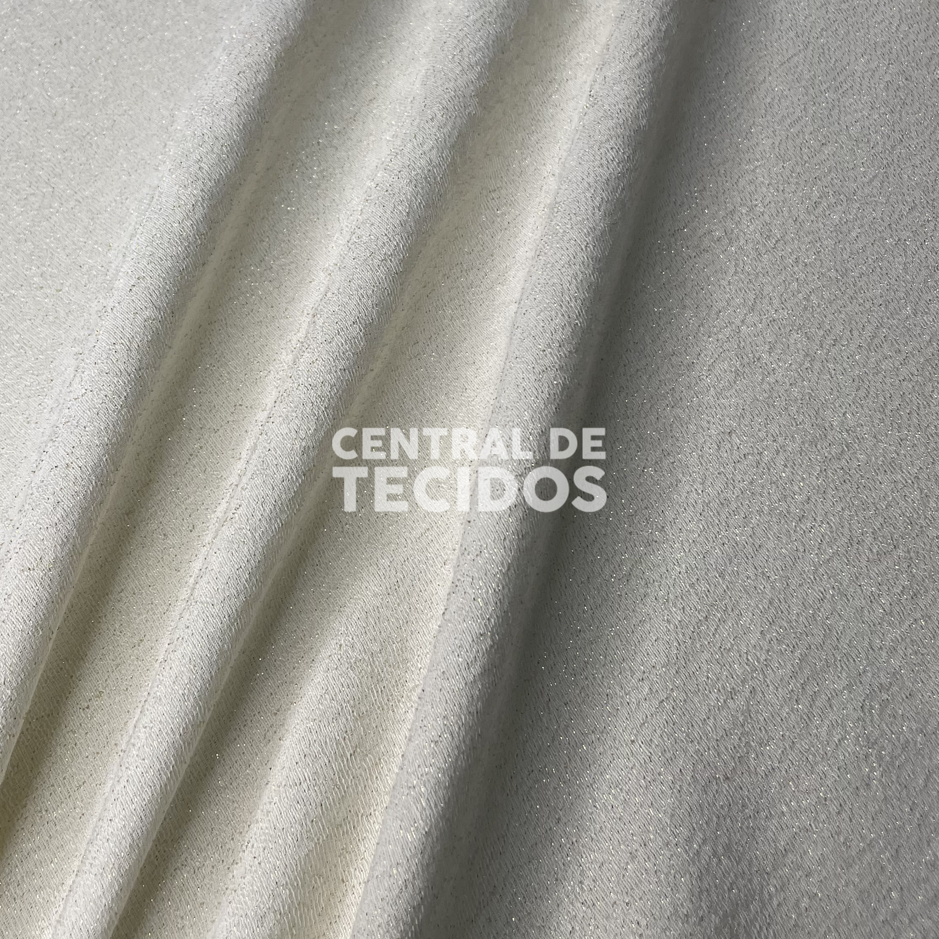 Crepe Marfim com Lurex Dourado