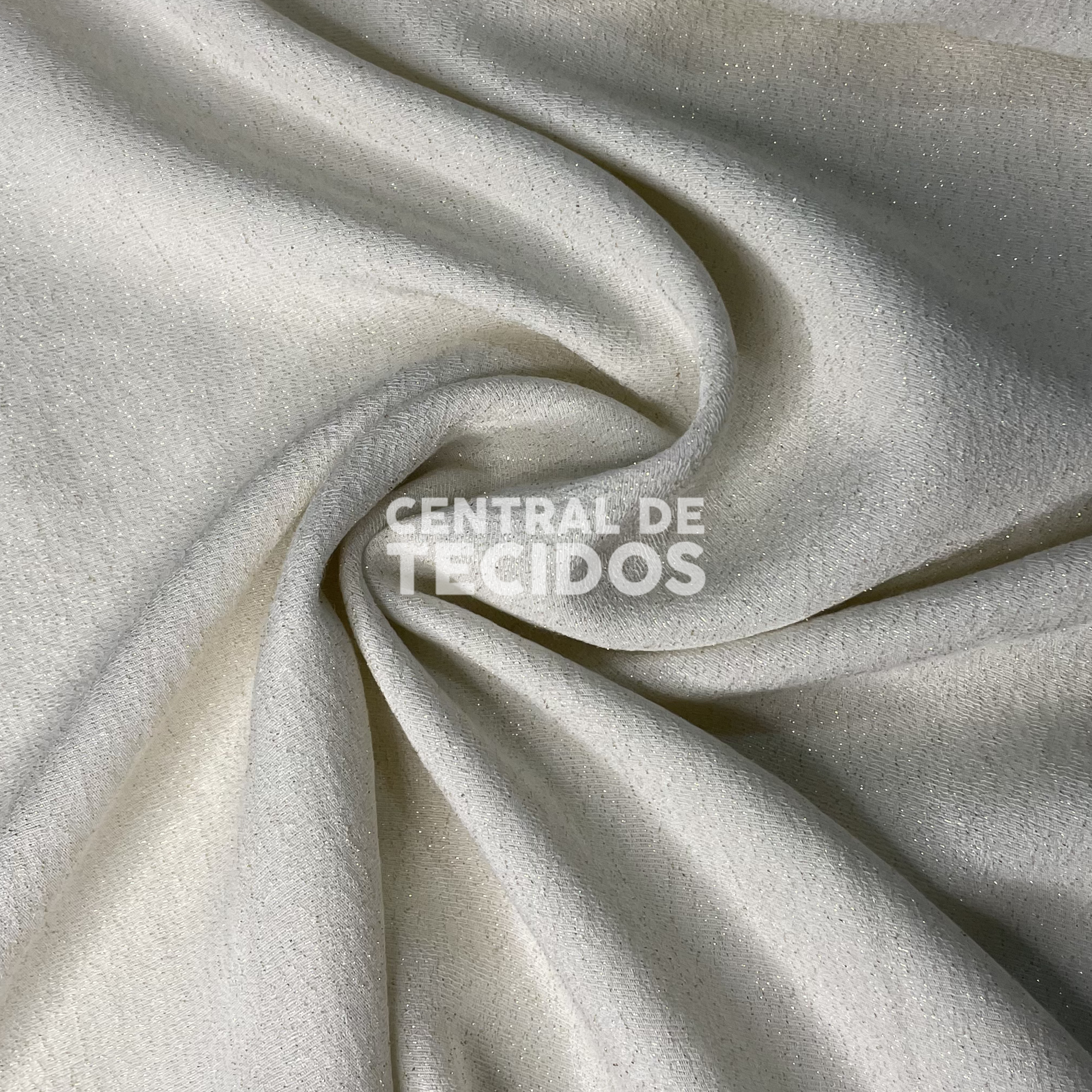 Crepe Marfim com Lurex Dourado