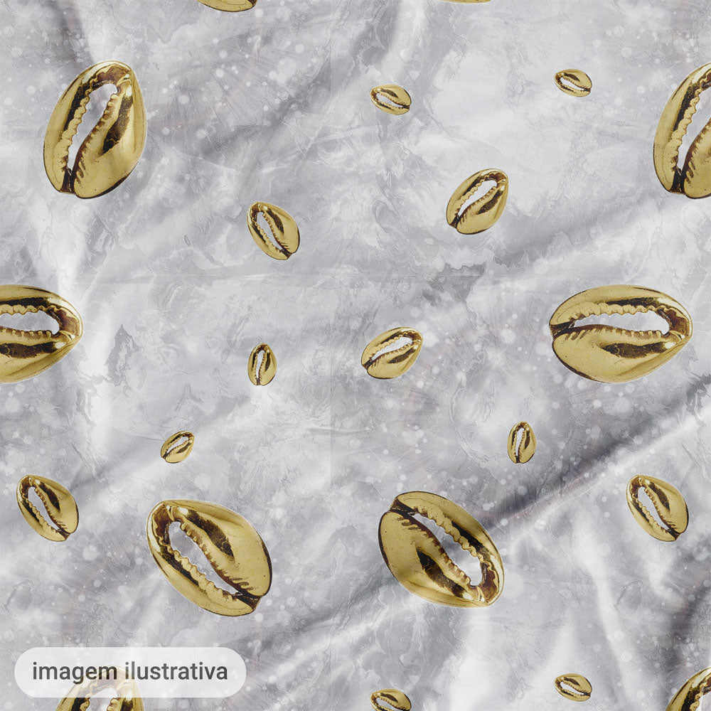 Oxford Estampado Buzios Dourados M