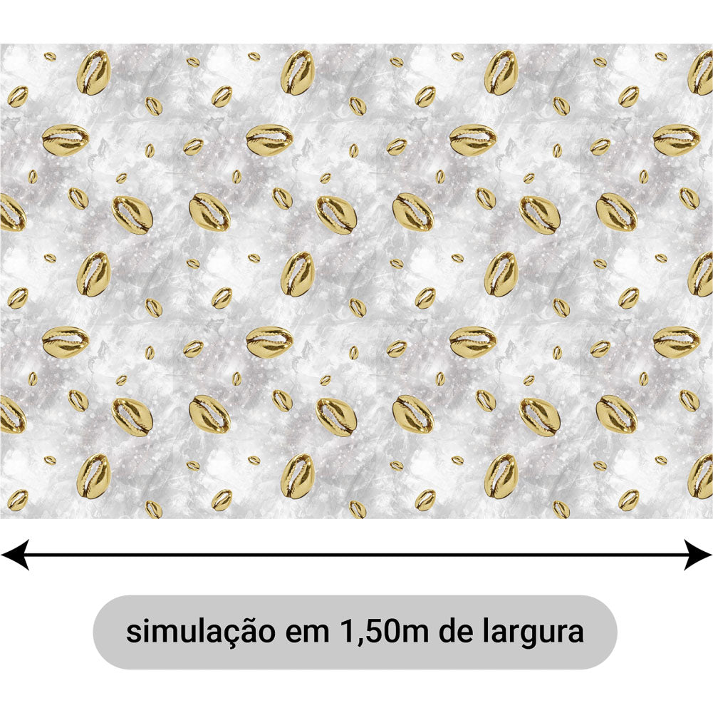 Oxford Estampado Buzios Dourados M