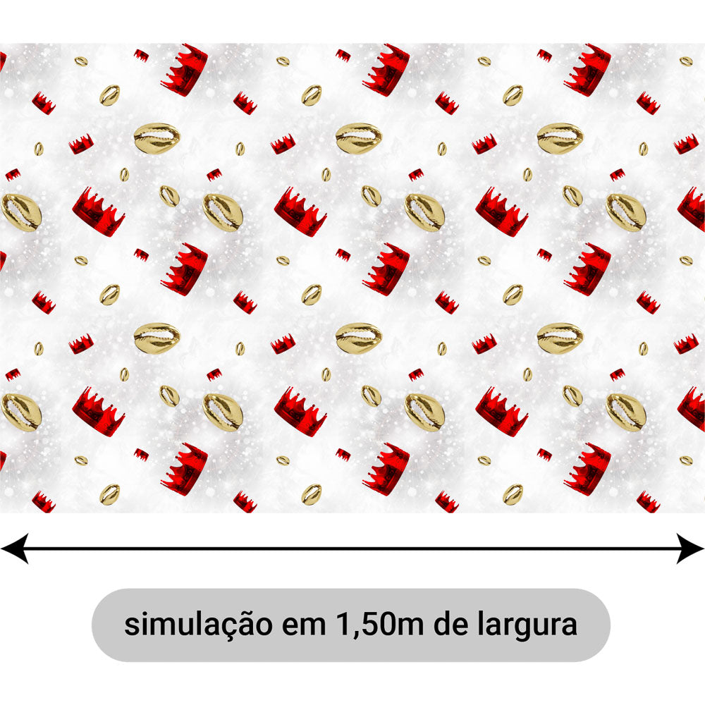 Oxford Digital Búzios Dourados e Coroas Vermelhas M