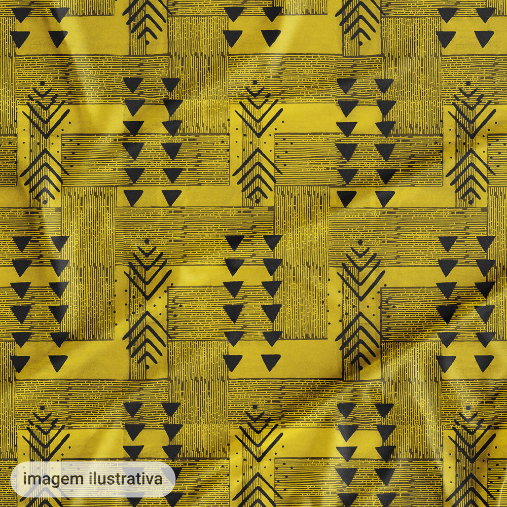 Oxford Digital Tribal Indígena Amarelo e Preto