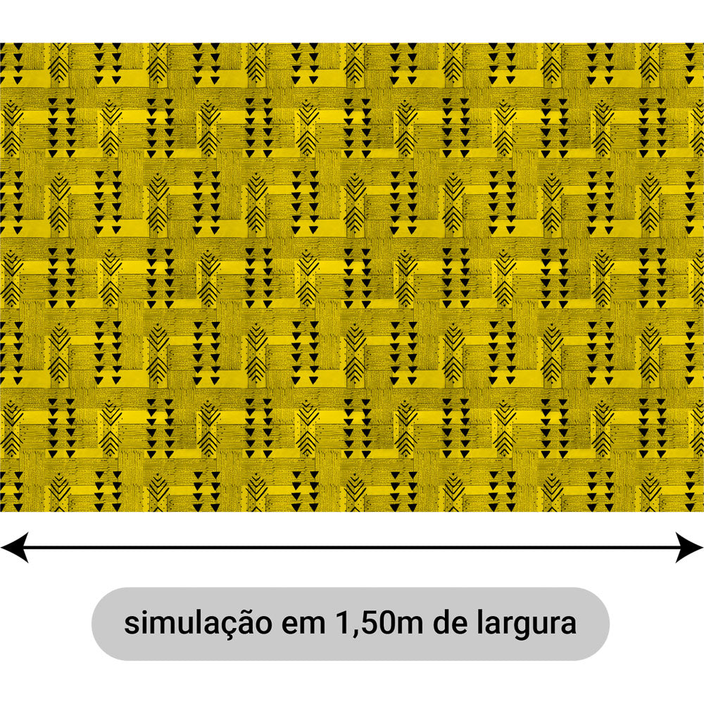 Oxford Digital Tribal Indígena Amarelo e Preto