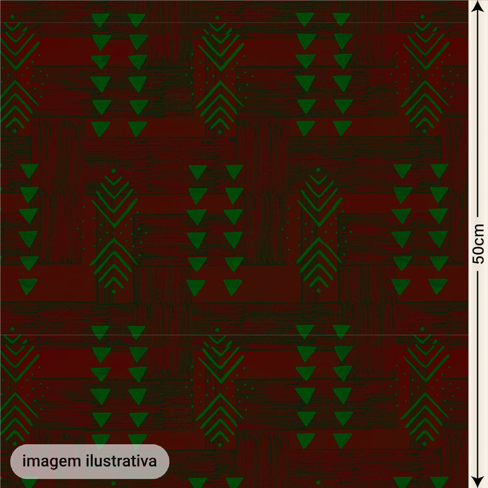 Oxford Digital Tribal Indígena Vermelho e Verde