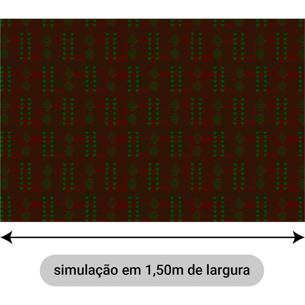 Oxford Digital Tribal Indígena Vermelho e Verde