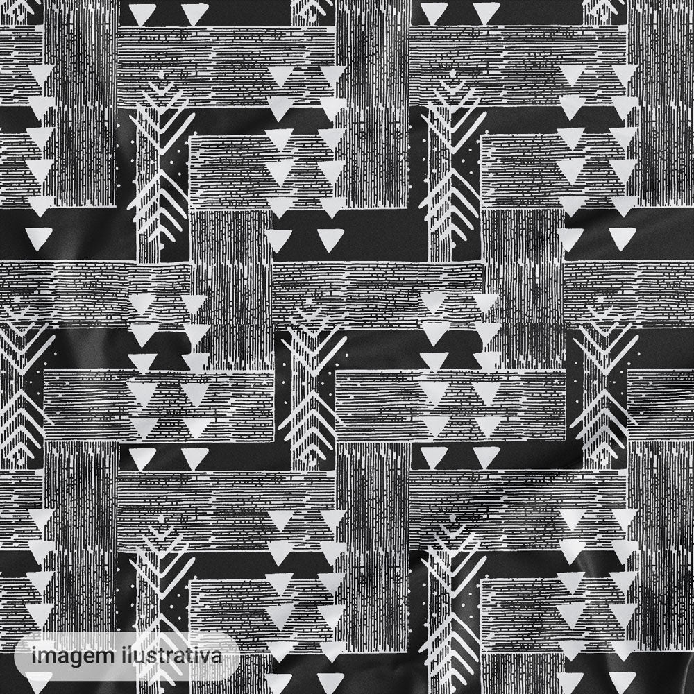 Oxford Digital Tribal Indígena Branco e Preto