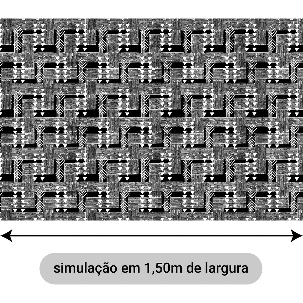 Oxford Digital Tribal Indígena Branco e Preto