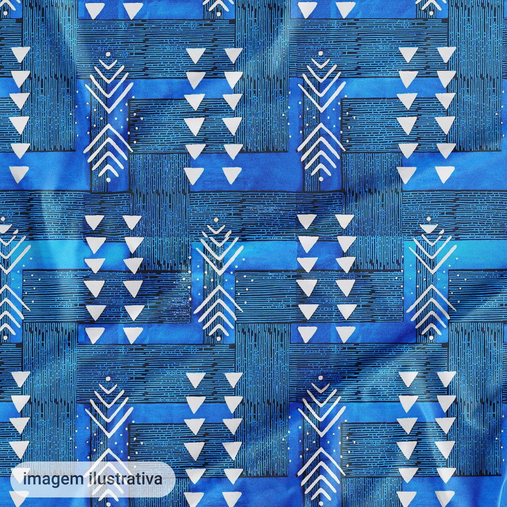 Oxford Digital Tribal Indígena Azul e Branco