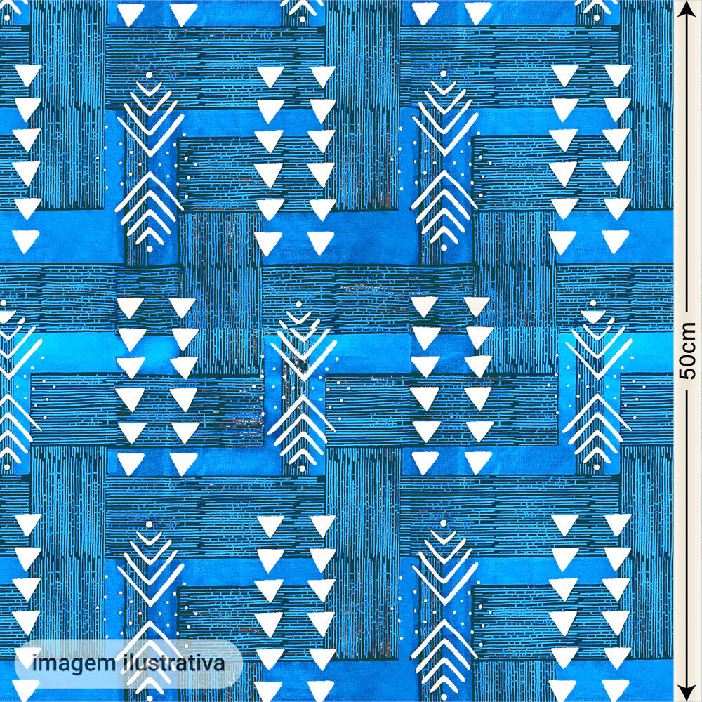 Oxford Digital Tribal Indígena Azul e Branco