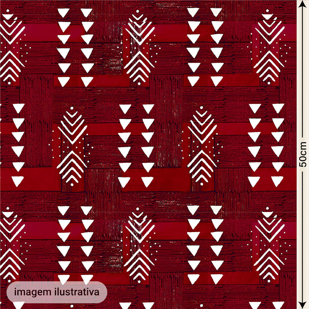 Oxford Digital Tribal Indígena Vermelho e Branco