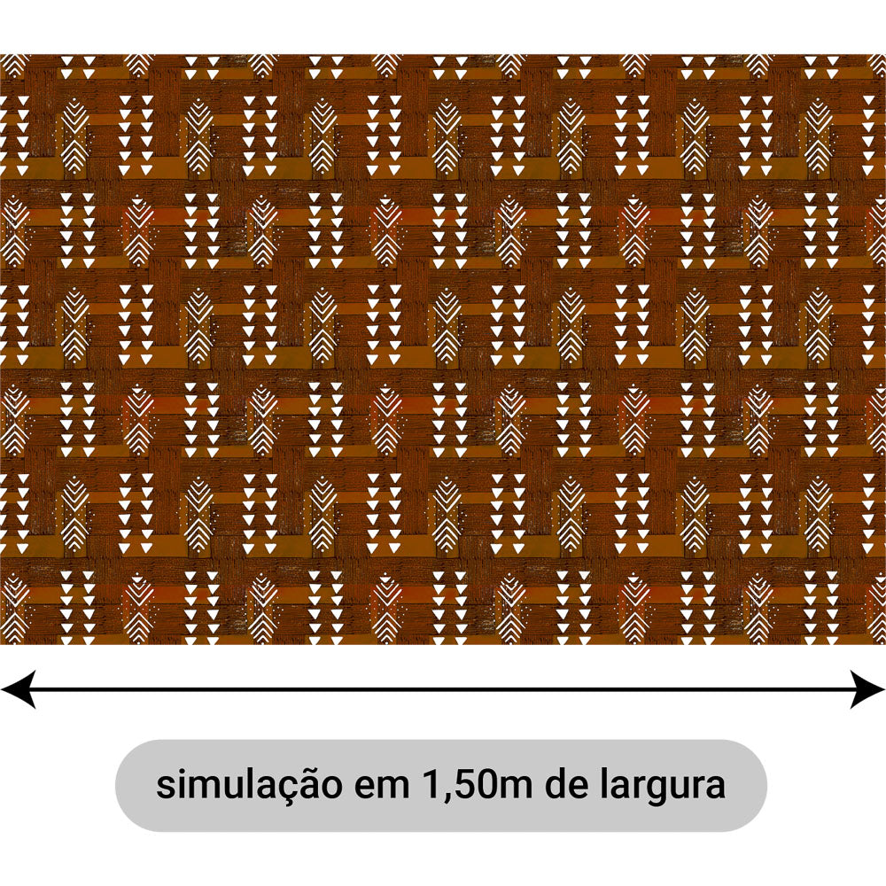 Oxford Digital Tribal Indígena Terracota e Branco