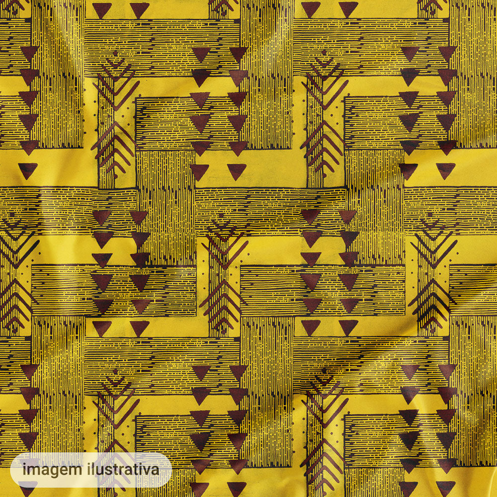 Oxford Digital Tribal Indígena Amarelo e Marrom
